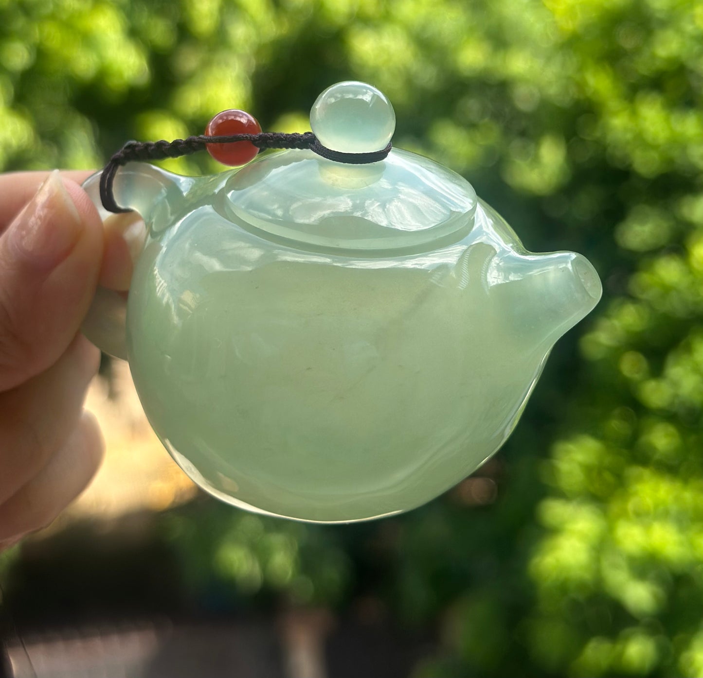Handcrafted Chinese Xiuyu Authentic Jade Mini Xishi Shape Teapot Unique Artwork Jade Pot