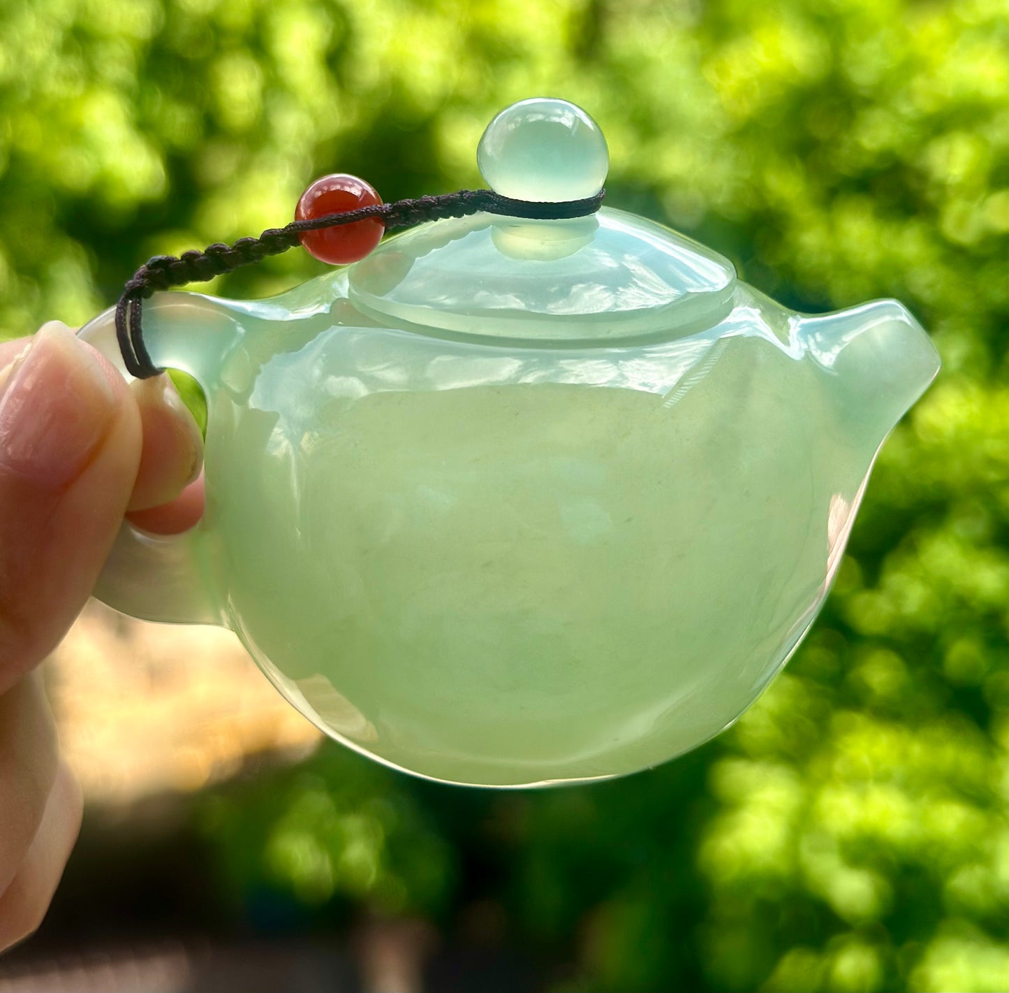 Handcrafted Chinese Xiuyu Authentic Jade Mini Xishi Shape Teapot Unique Artwork Jade Pot