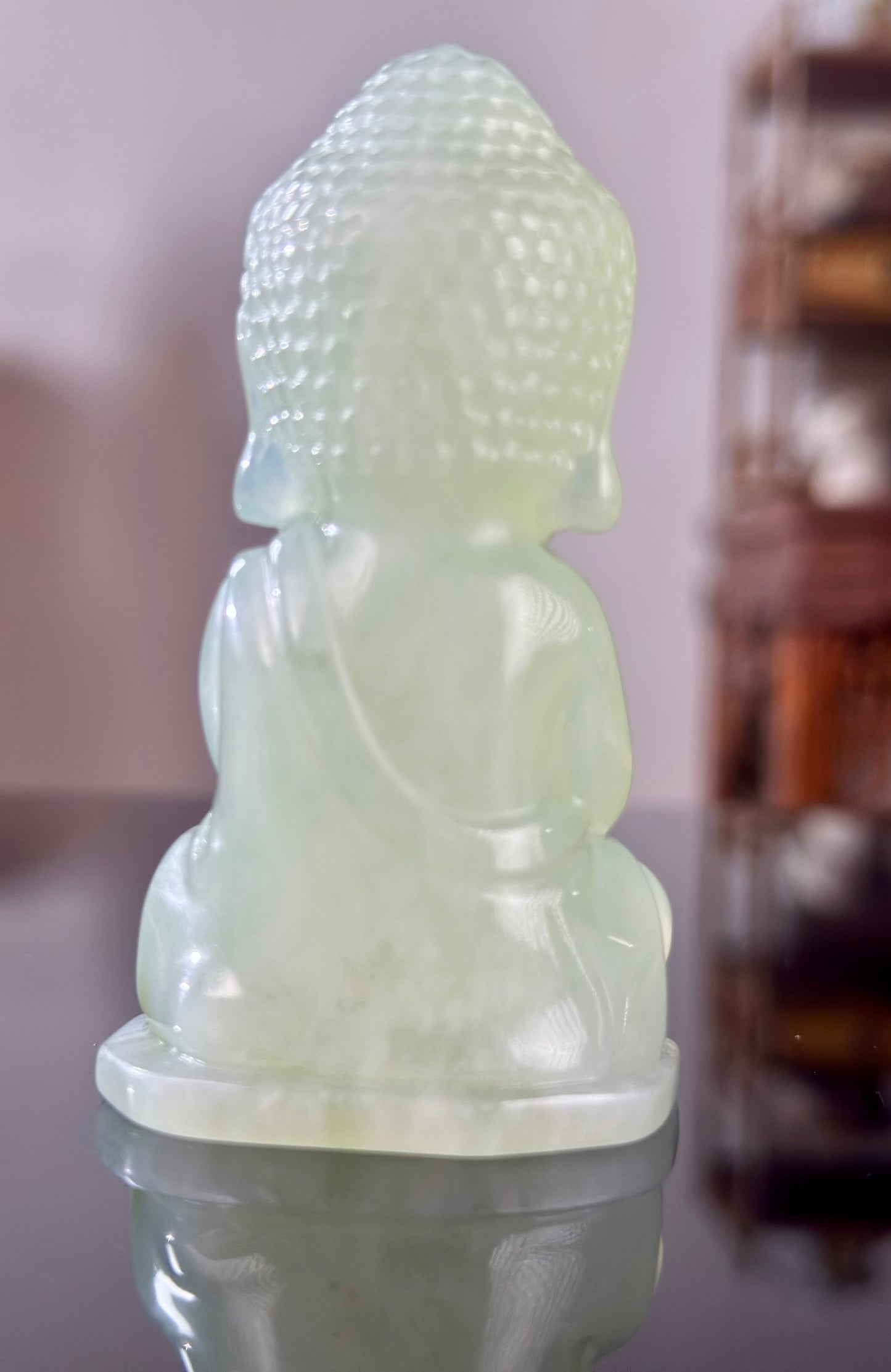 Handengraved Chinese Precious Xiuyu Jade Bouddha Sculpture Artwork Home Decor