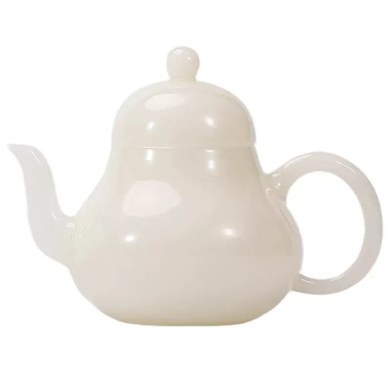 Handcrafted Chinese Yangzhiyu Ceramics White Porcelain Teapot