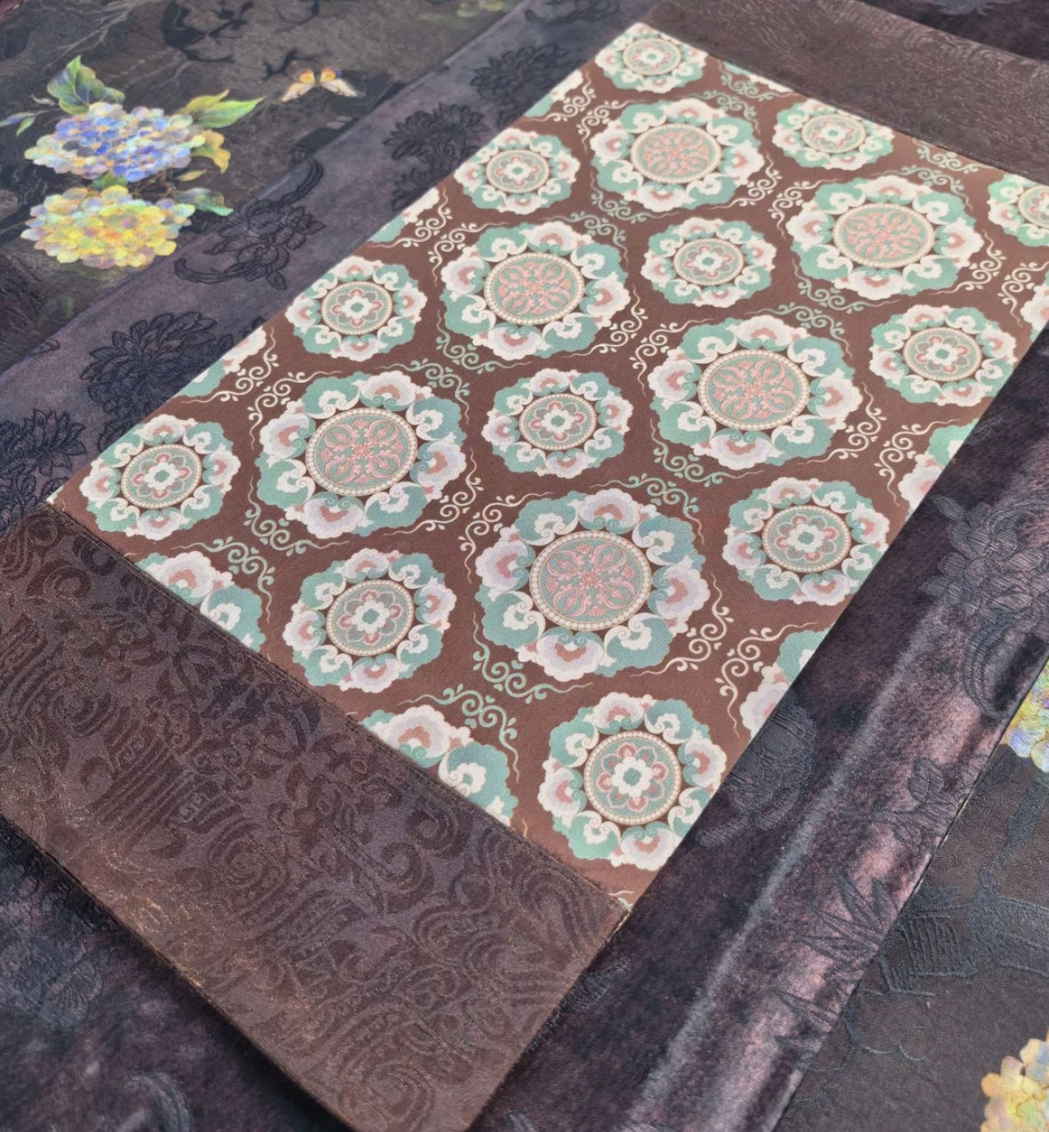 Original Chinese Traditional Baoxiang Flower Tea Table Cloth Chaxi Chabu