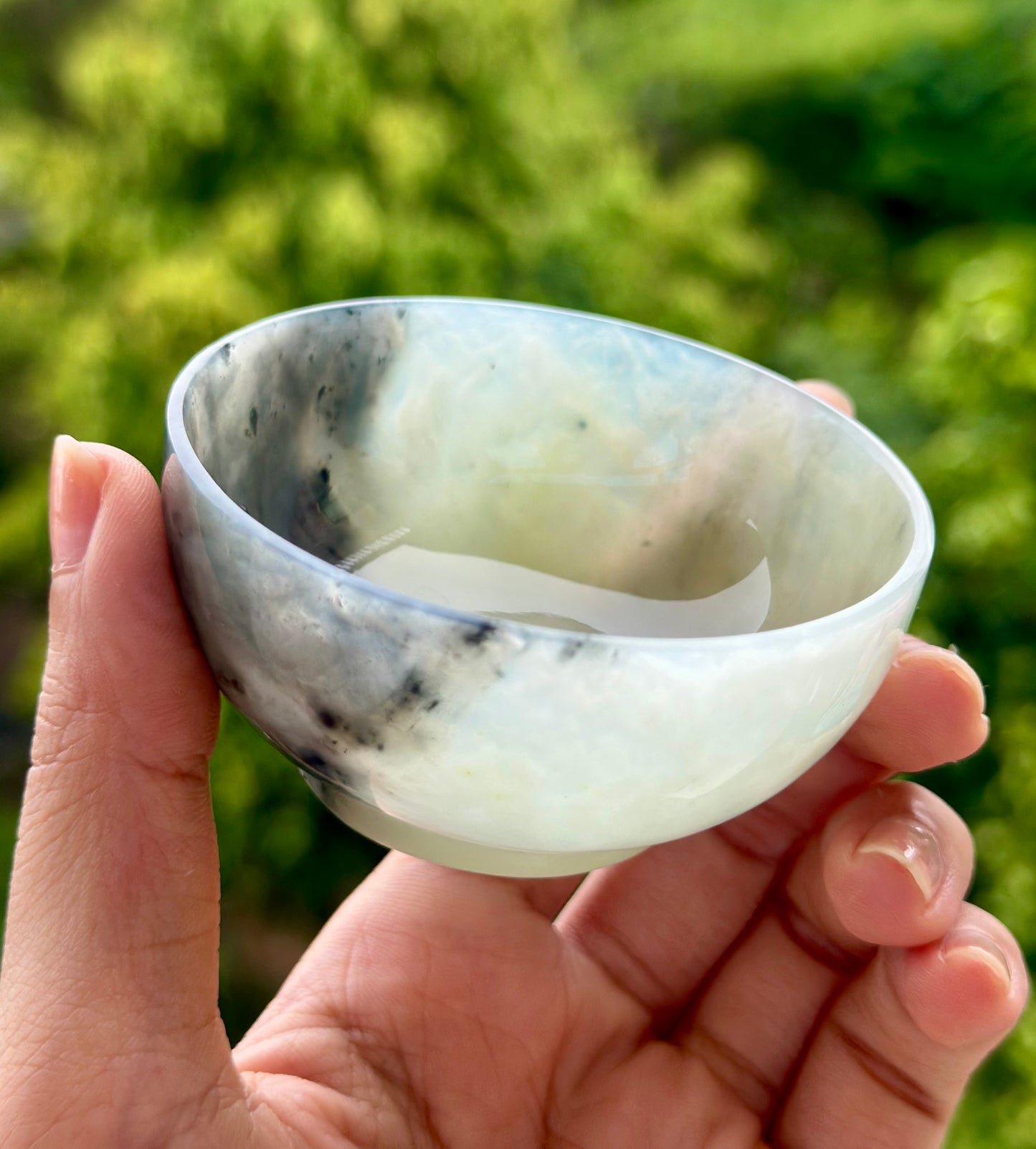 Handcrafted Chinese Xiuyu Authentic Jade Teacup Unique Artwork Jade Teaware