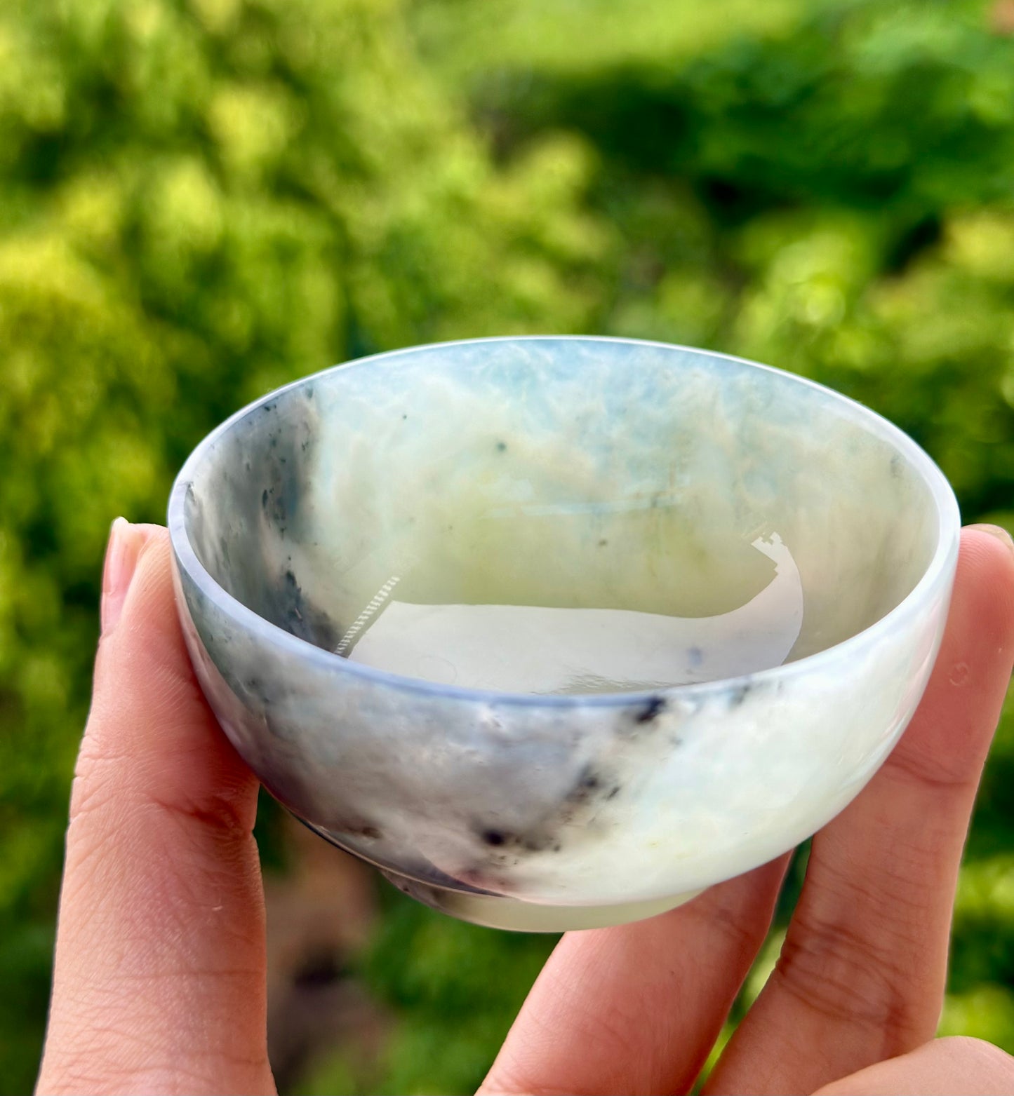 Handcrafted Chinese Xiuyu Authentic Jade Teacup Unique Artwork Jade Teaware