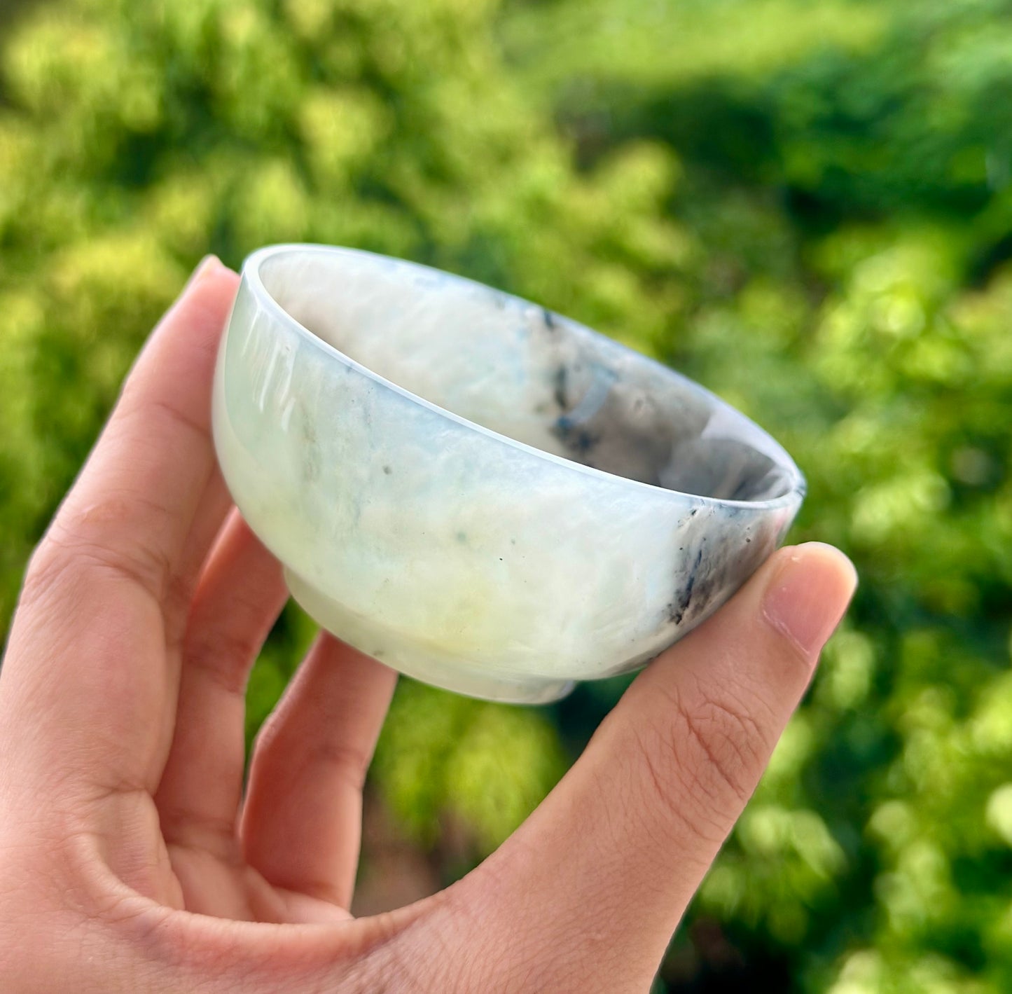 Handcrafted Chinese Xiuyu Authentic Jade Teacup Unique Artwork Jade Teaware