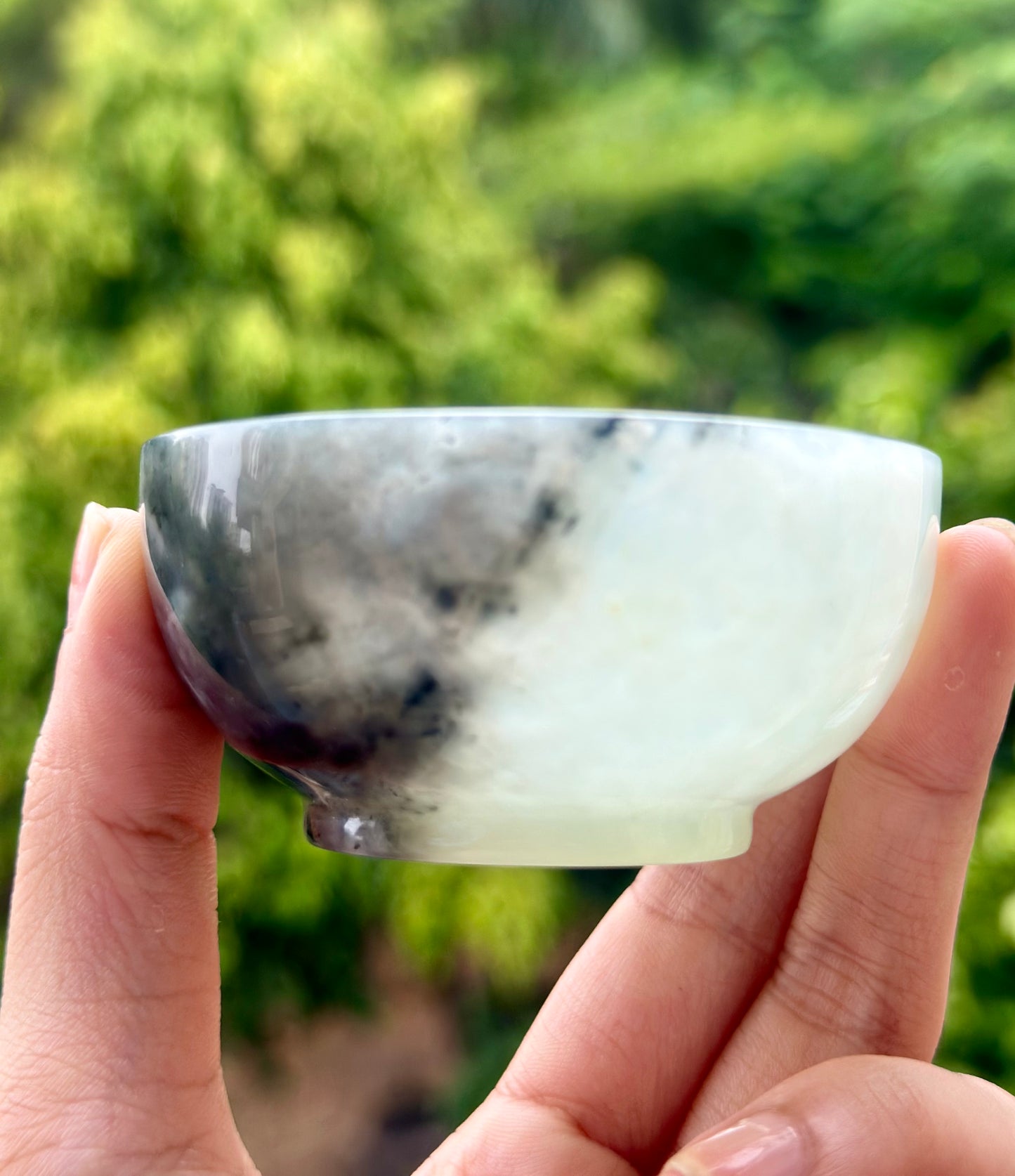 Handcrafted Chinese Xiuyu Authentic Jade Teacup Unique Artwork Jade Teaware
