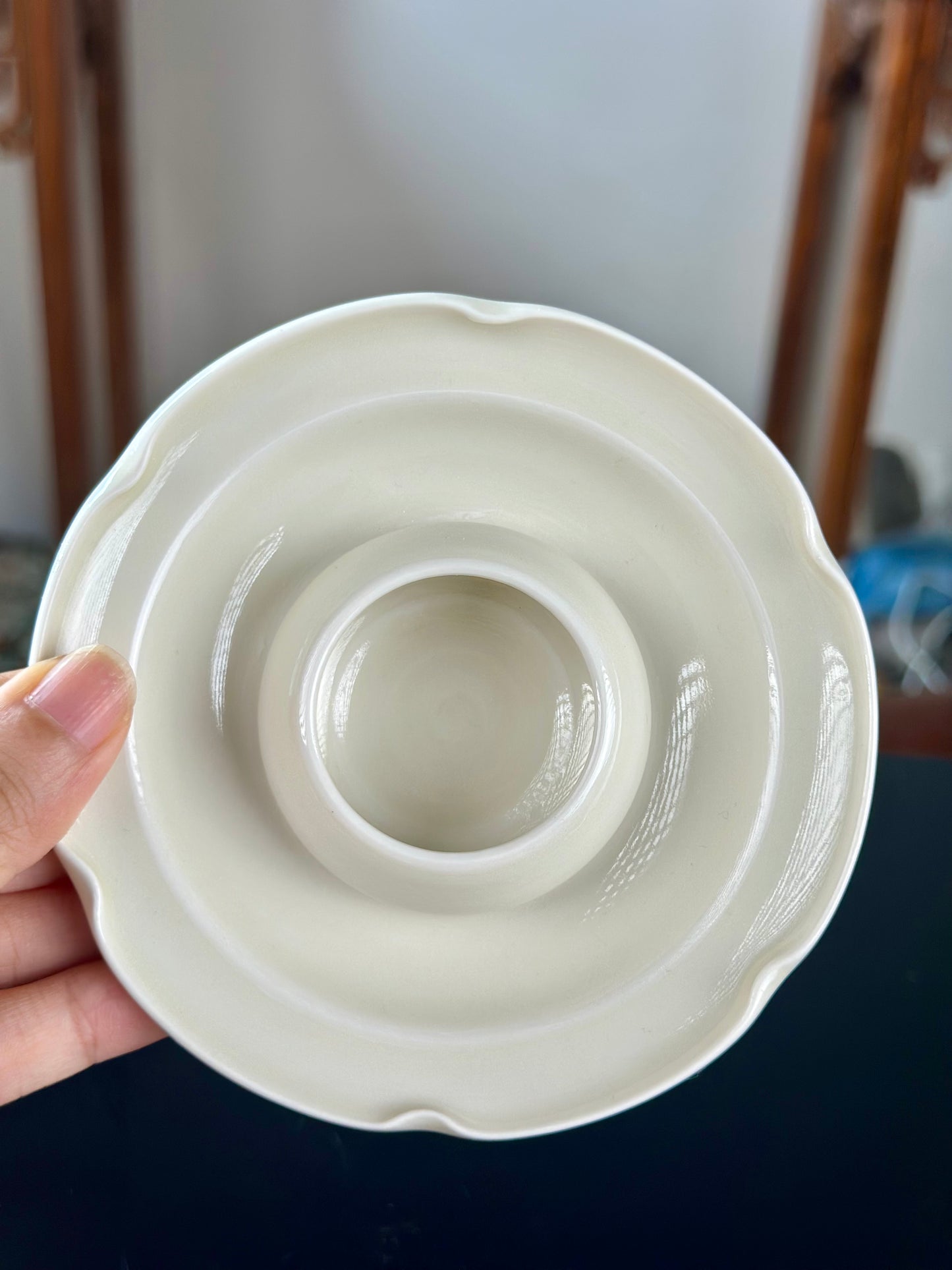 Handcrafted Chinese High-end Dingyao Ding Porcelain White Teacup Tea Set saucer