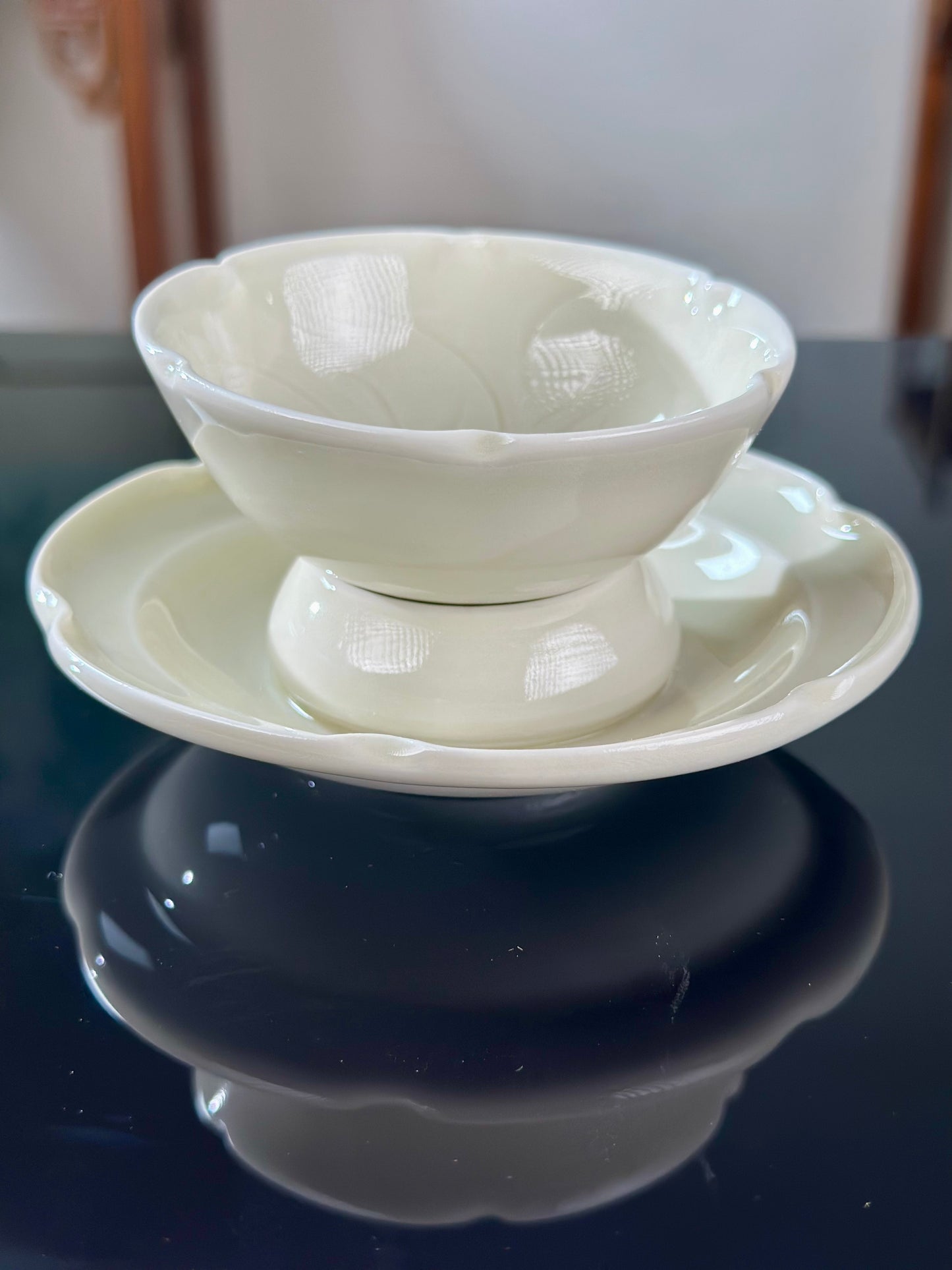 Handcrafted Chinese High-end Dingyao Ding Porcelain White Teacup Tea Set saucer