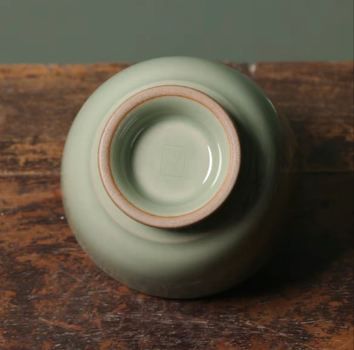 Handcrafted Chinese High-class Secret Color Porcelain Mise Celadon Teacup
