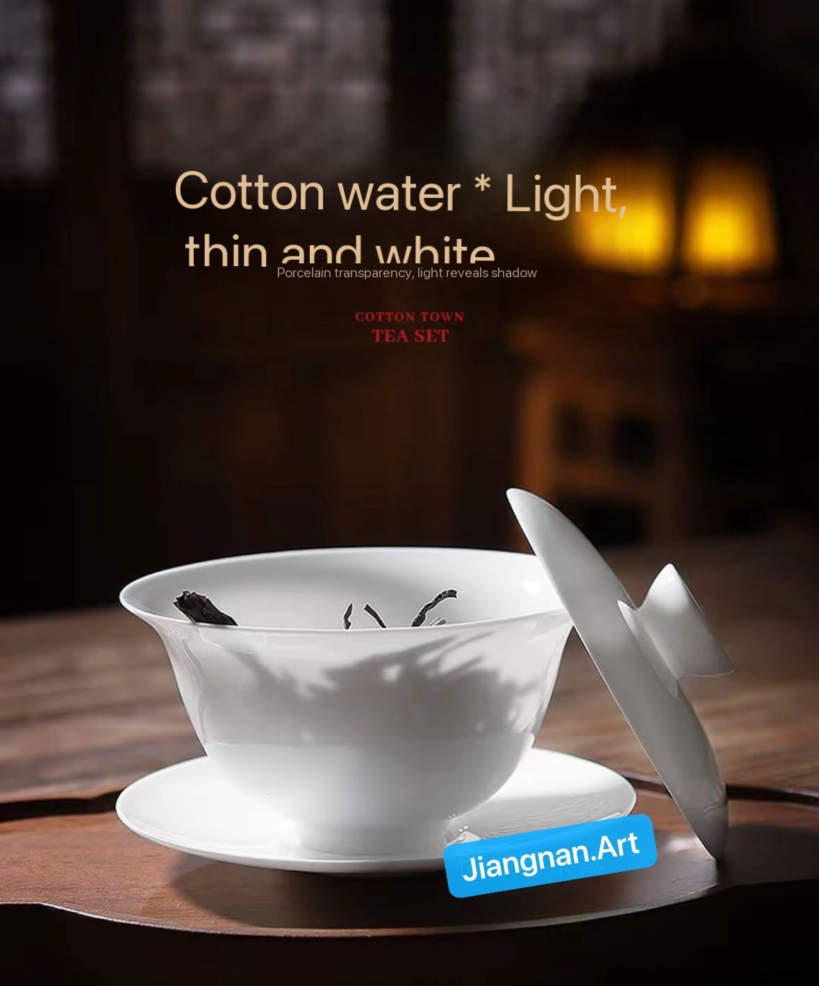 Super Thin Chinese Chaozhou Bone China Gaiwan Set Gongfu Cha Set Tea Saucer