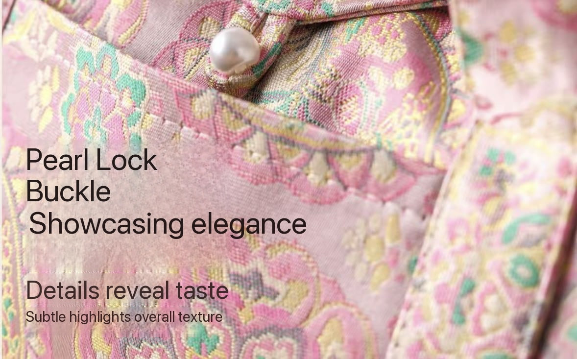 Chinese Traditional Song Brocade Tea Bag Travel Cloth Bag Big Capacity Portable Storage Bag