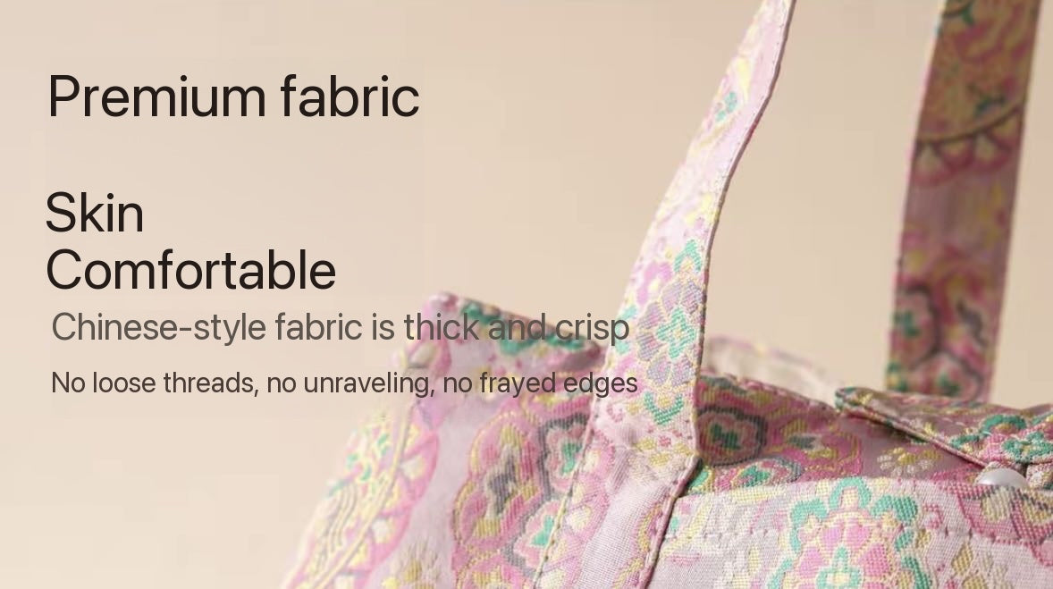 Chinese Traditional Song Brocade Tea Bag Travel Cloth Bag Big Capacity Portable Storage Bag
