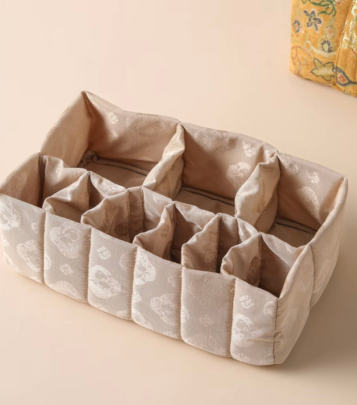 Chinese High-end Traditional Song Brocade Golden Gourd Pattern Tea Bag Travel Cloth Bag Big Capacity Portable Storage Bag