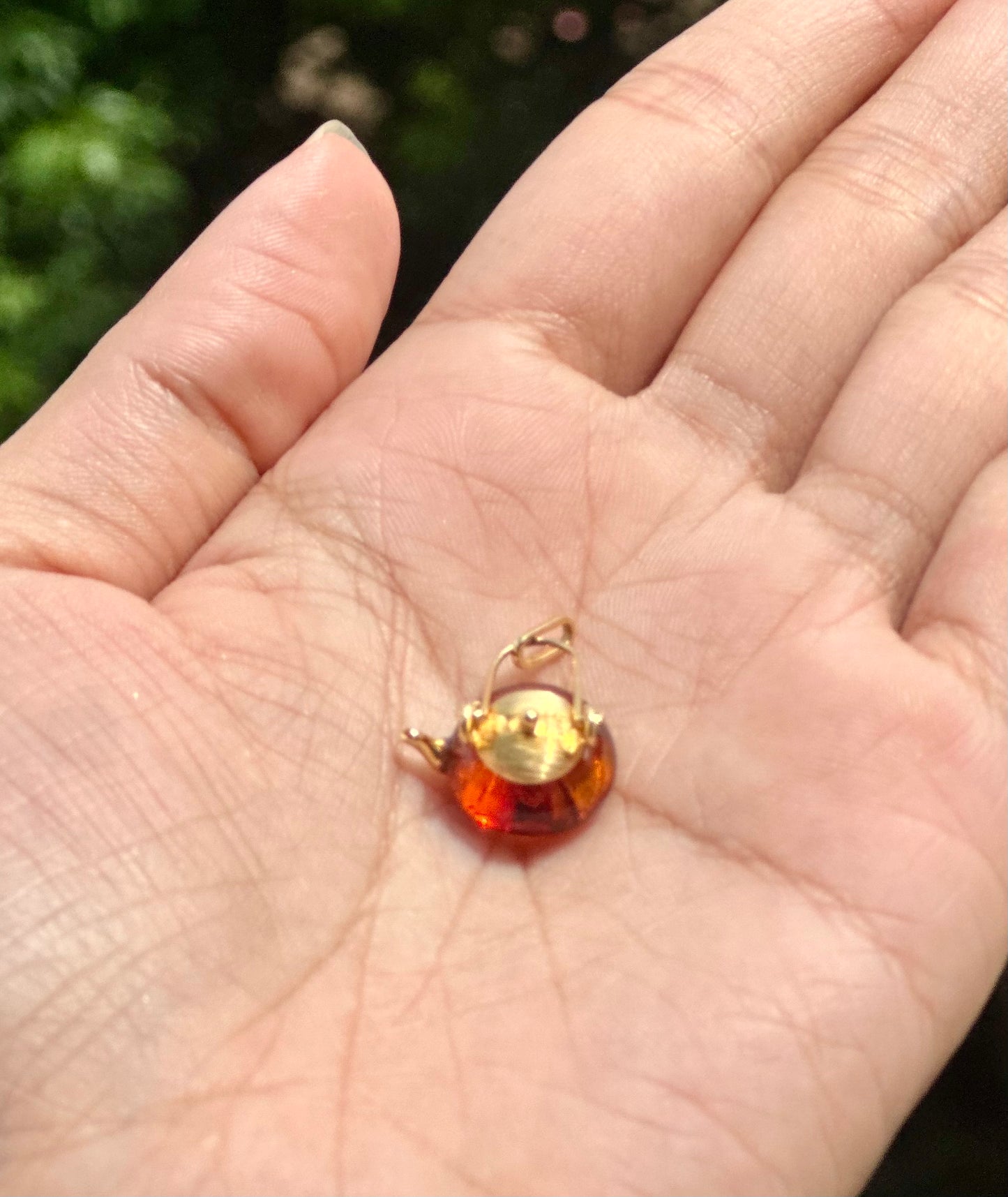 S925 Sterling Silver Original Design Handmade Teapot Shape Amber Earrings