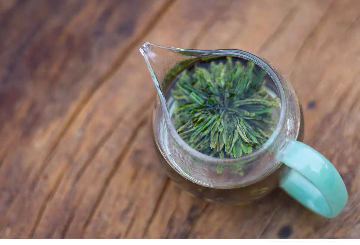 Chinese Premium Yellow Mountain Huangshan Green Peony Green Tea High Mountain Tea 50g 6 Sachets