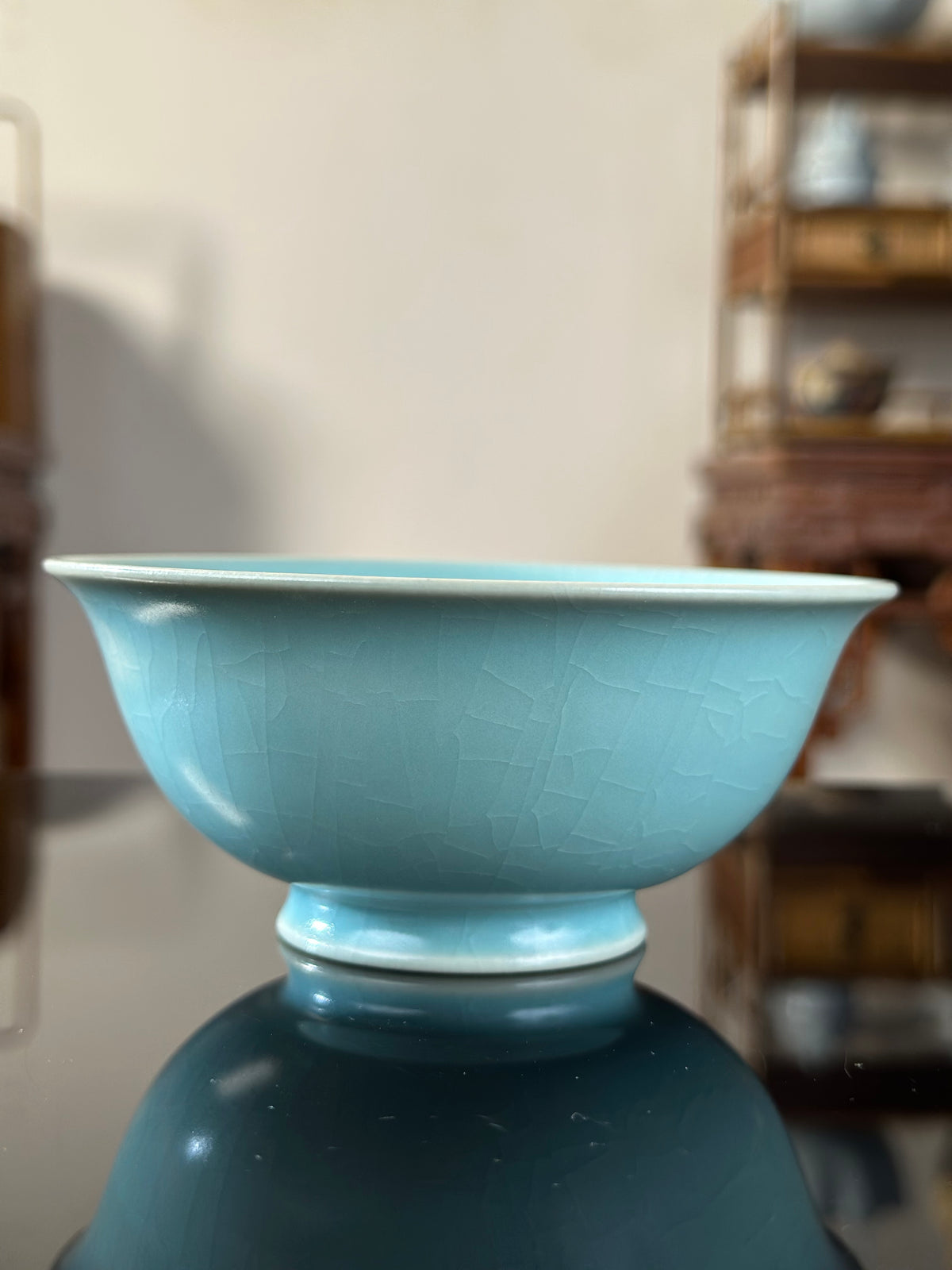 Handcrafted Ru Ware Classic Bowl Chinese High-class Ru Porcelain Ruyao Tea Bowl