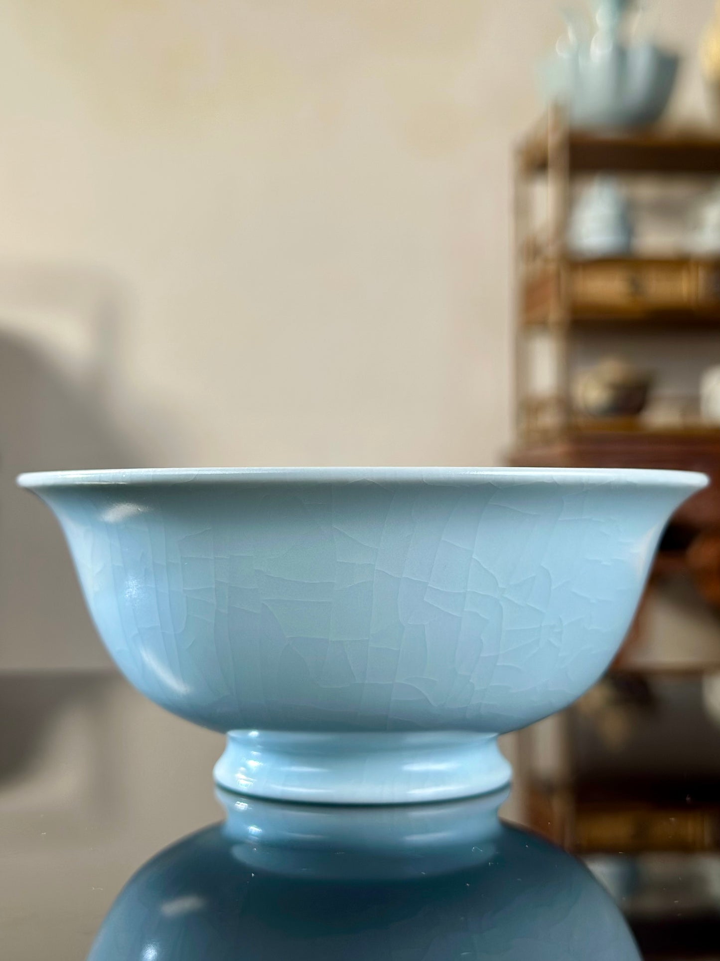 Handcrafted Ru Ware Classic Bowl Chinese High-class Ru Porcelain Ruyao Tea Bowl