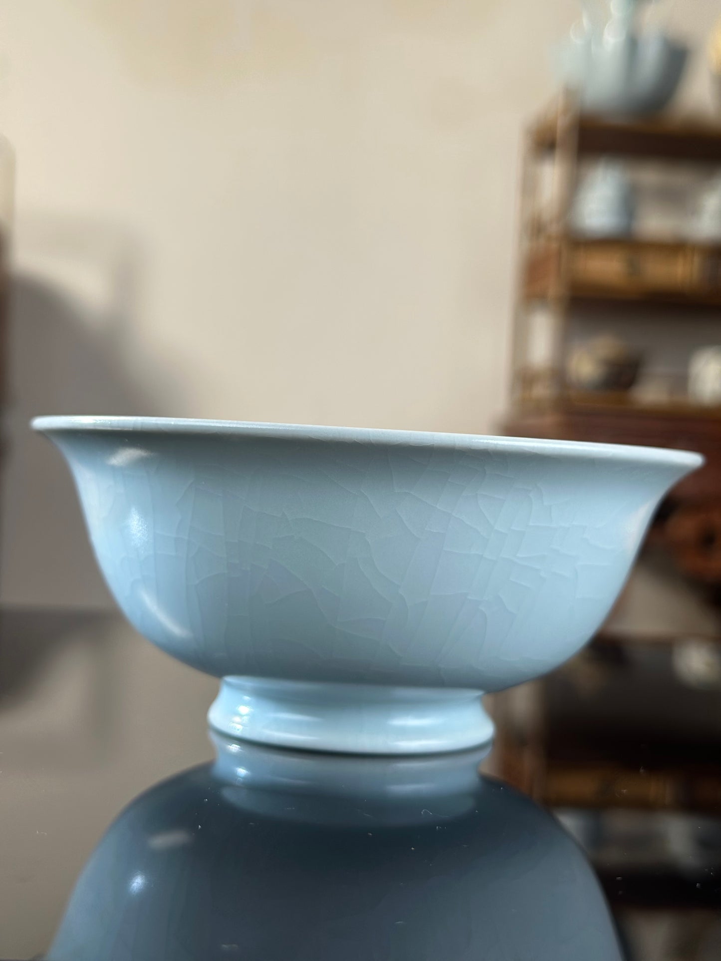 Handcrafted Ru Ware Classic Bowl Chinese High-class Ru Porcelain Ruyao Tea Bowl
