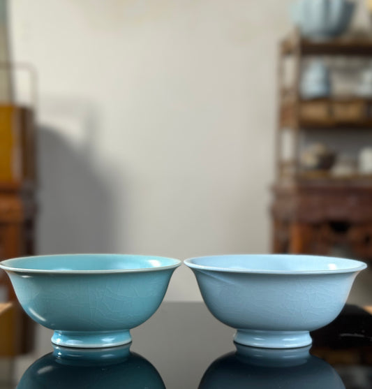 Handcrafted Ru Ware Classic Bowl Chinese High-class Ru Porcelain Ruyao Tea Bowl