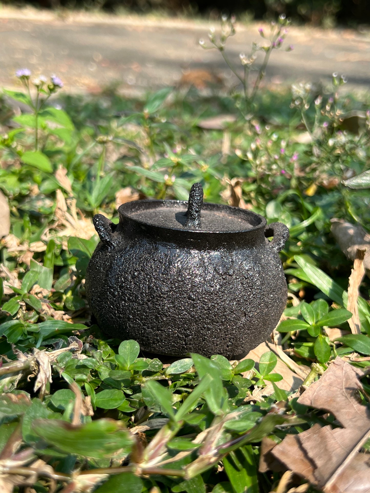 This is a purple clay teapot 