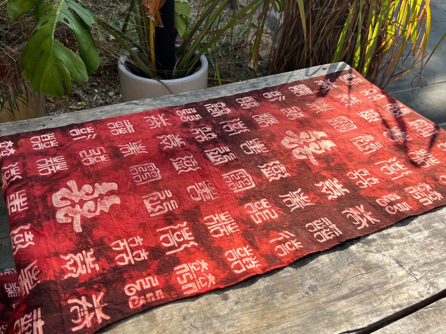 Hand Dyed Natural Dyed Tea Tablr Cloth Pure Cotton Red Tea Mat Chabu Chaxi