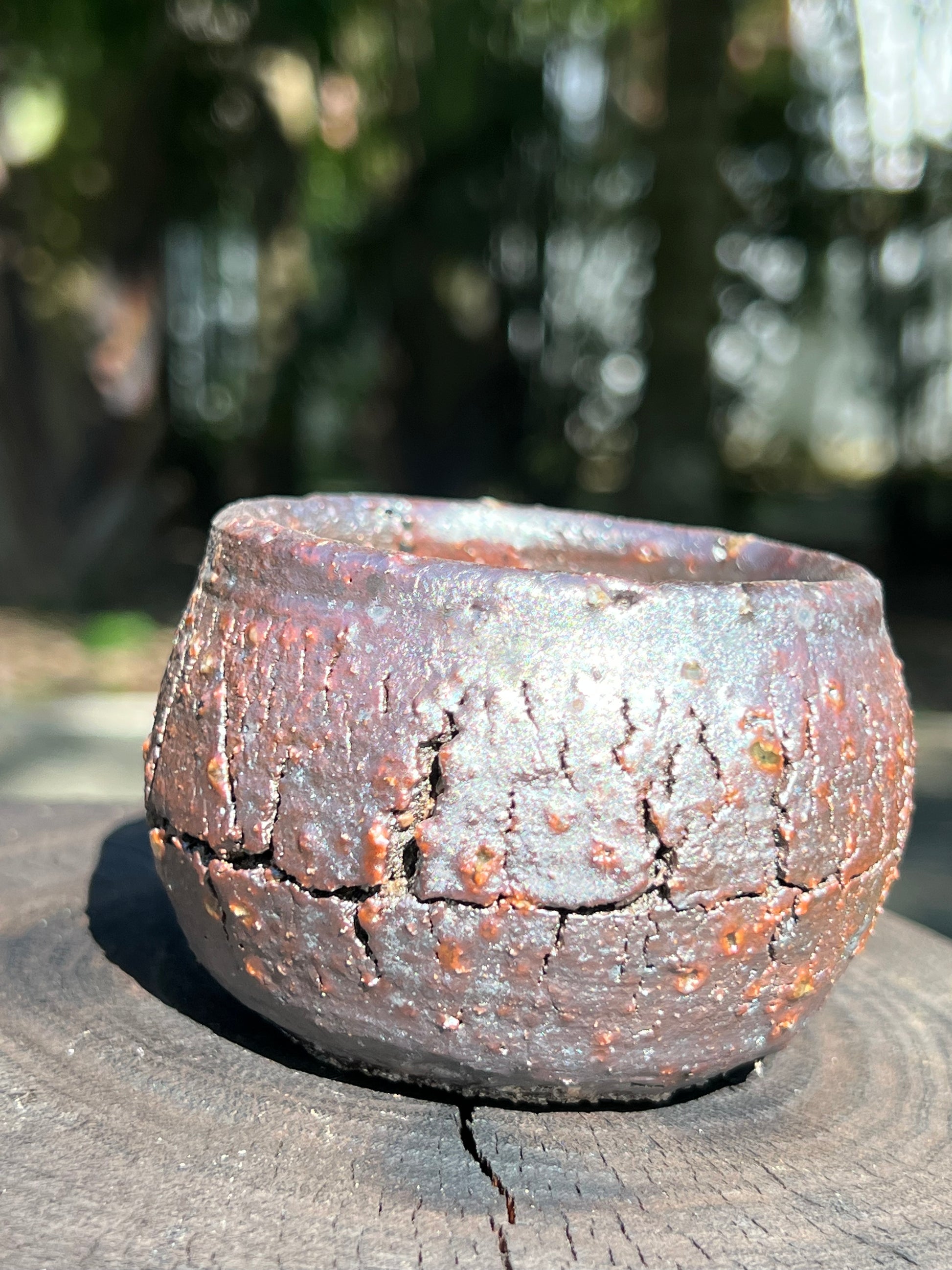 This is a woodfired pottery teacup