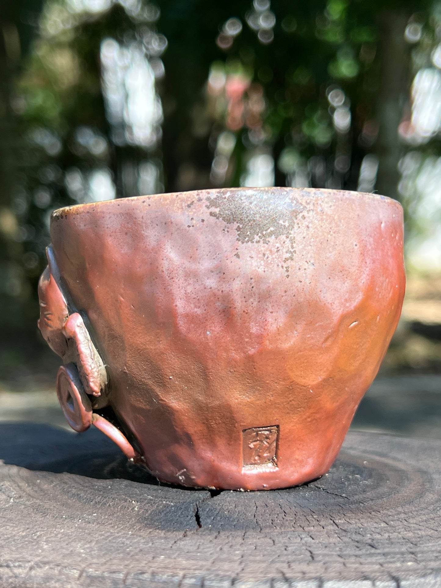 This is a woodfired tietai pottery teacup