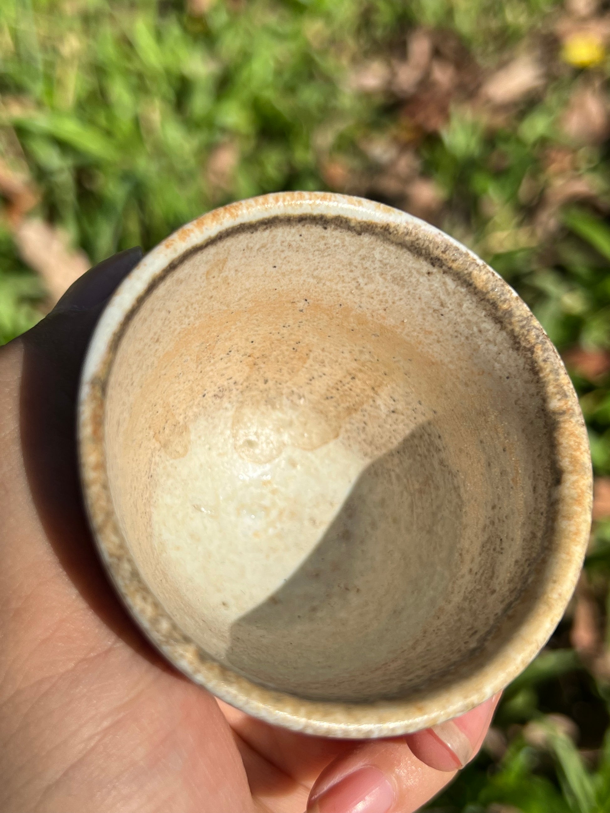 This is a woodfired pottery teacup