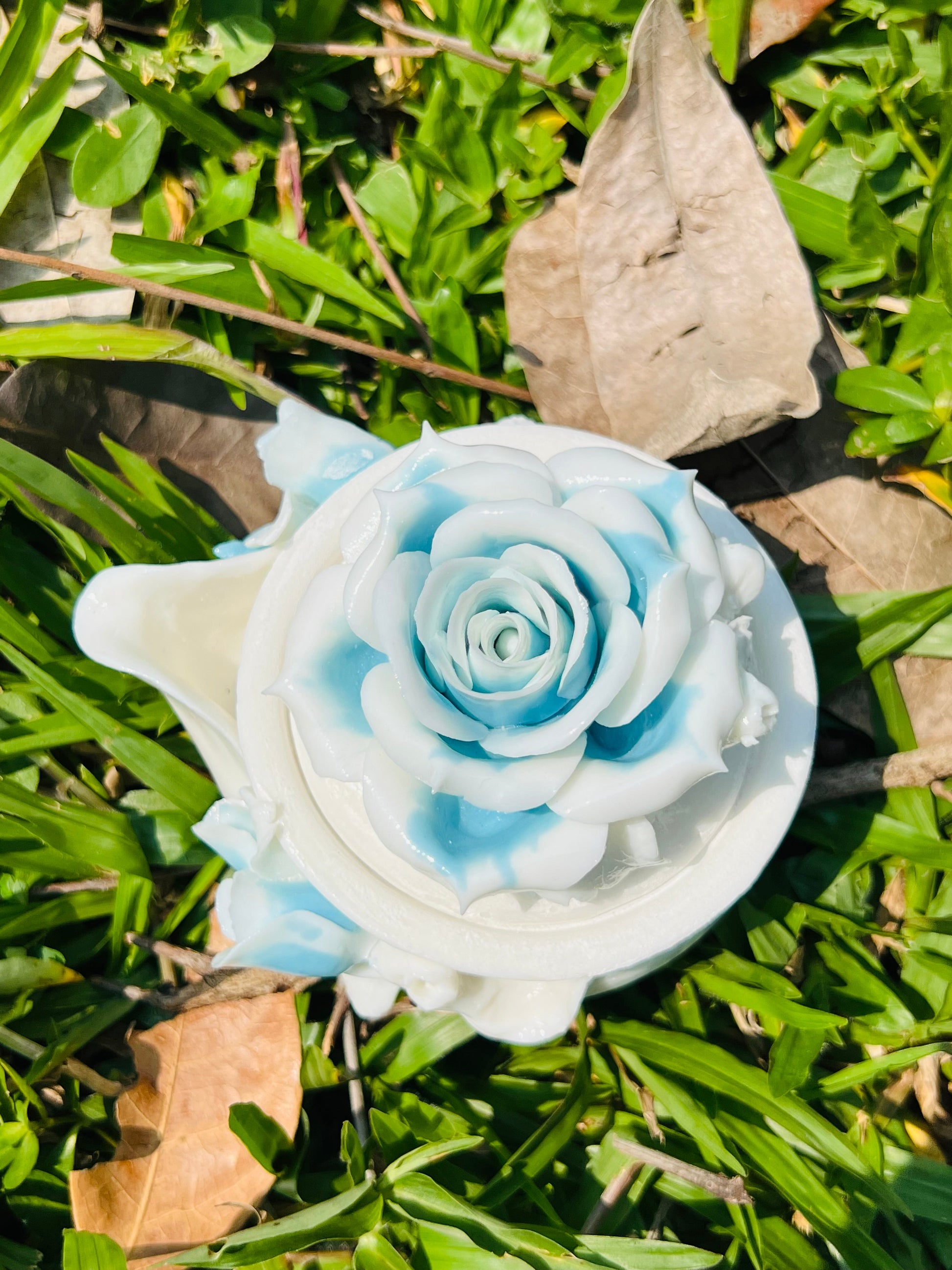 this is a woodfired white fine pottery flower teacup