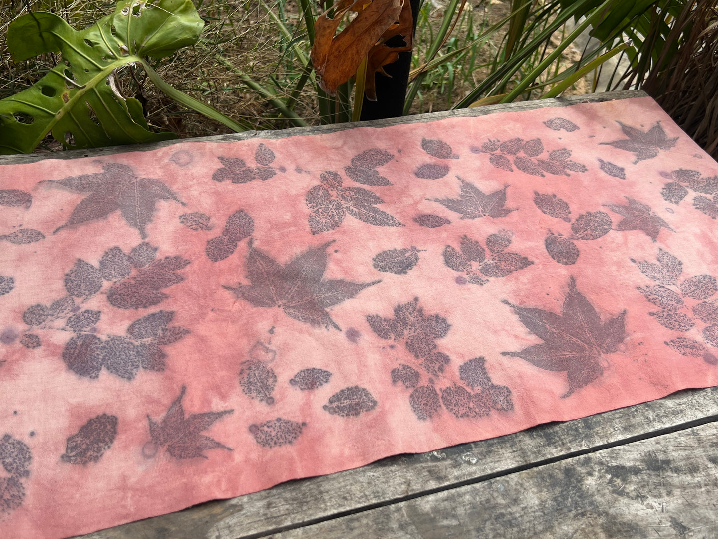 Hand Dyed Pink Tea Table Cloth Natura Plant Dyed Cotton Tea Mat Chabu Chaxi