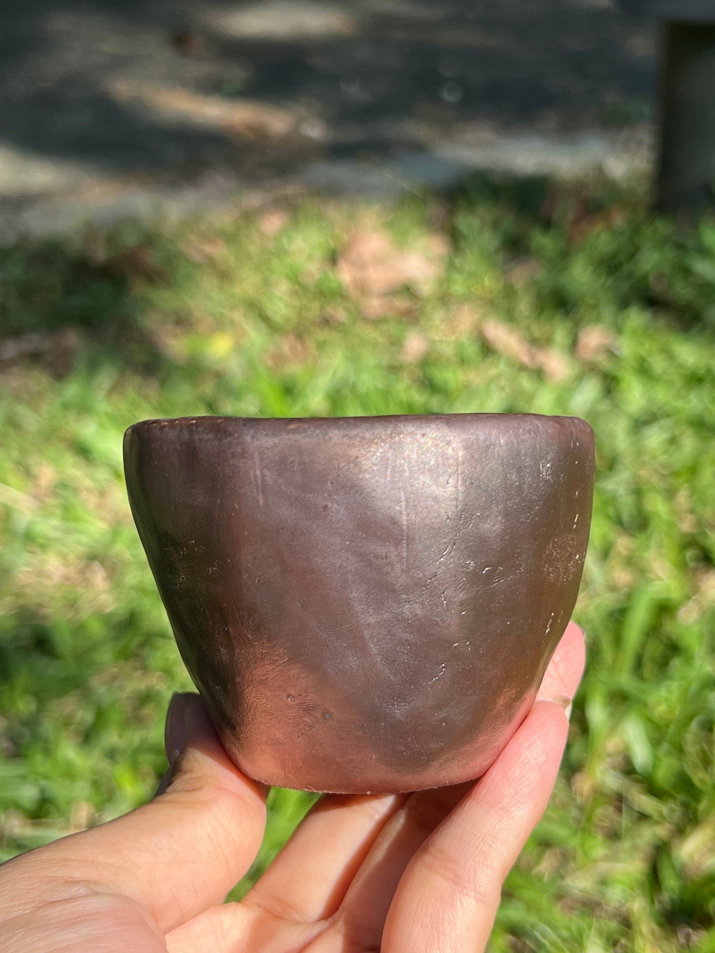 This is a woodfired tietai pottery teacup