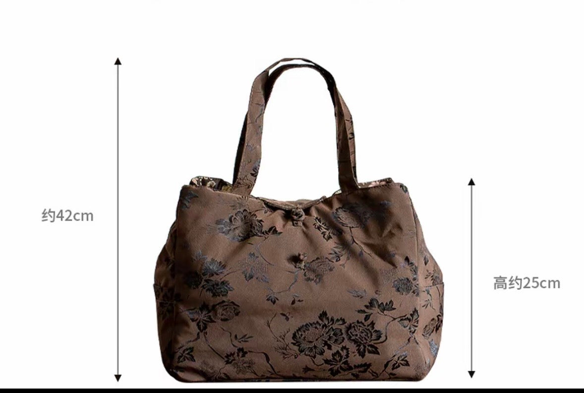 Chinese Traditional Linen Tea Bag Double-Layer Cloth Bag Tea Set Travel Cloth Bag Big Capacity Portable Storage Bag