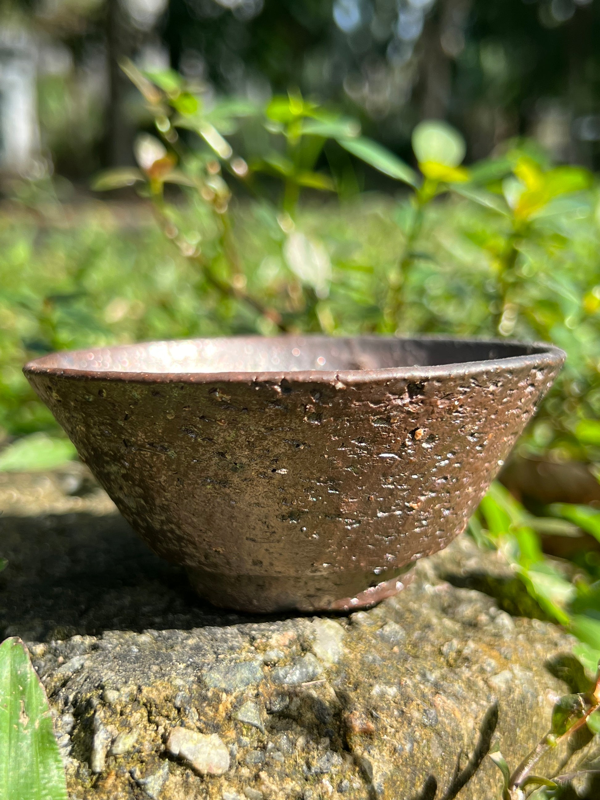 This is a woodfired pottery teacup