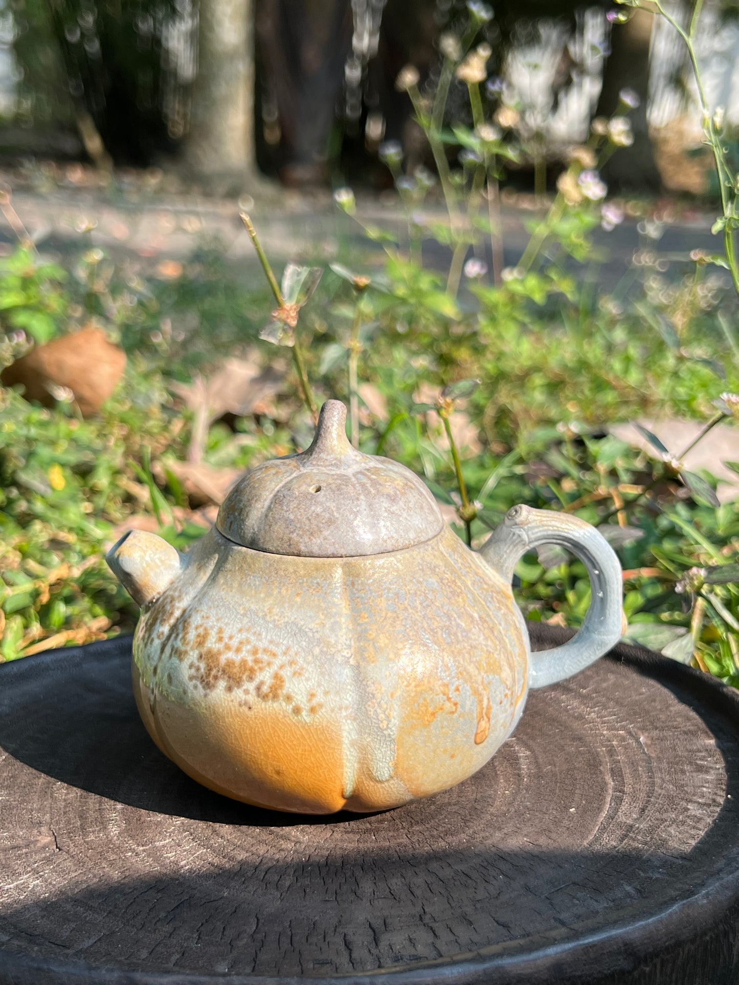 This is a woodfired pottery teapot