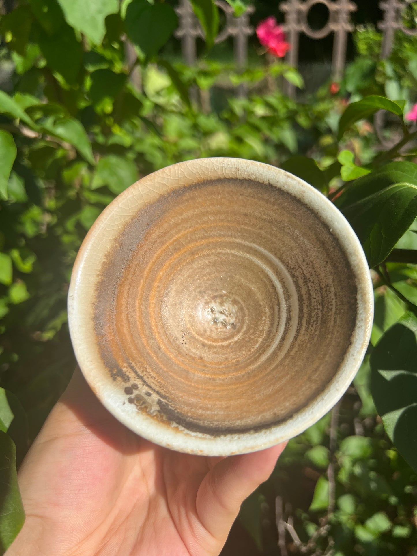 This is a woodfired pottery teacup