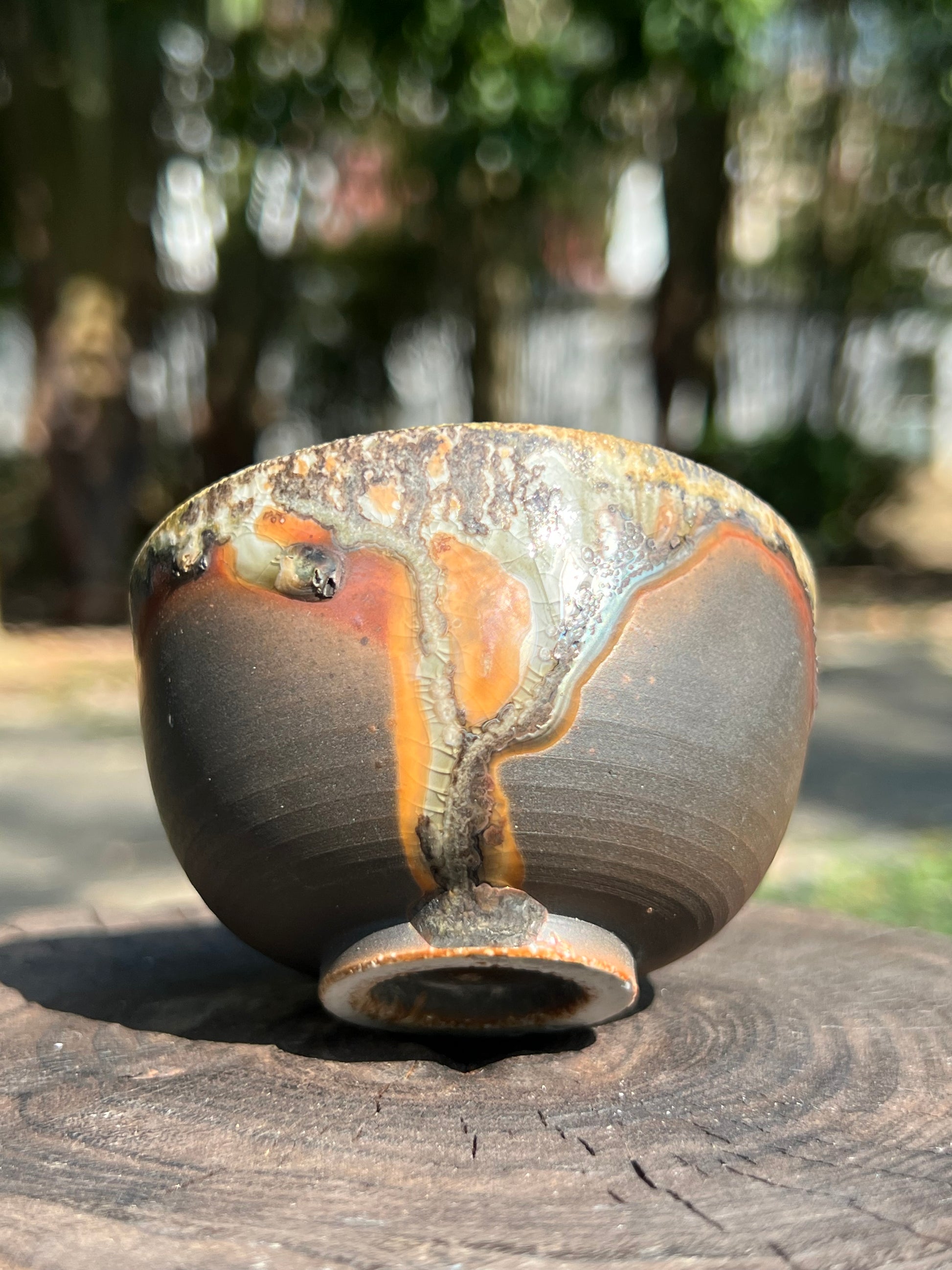 This is a woodfired tietai pottery teacup