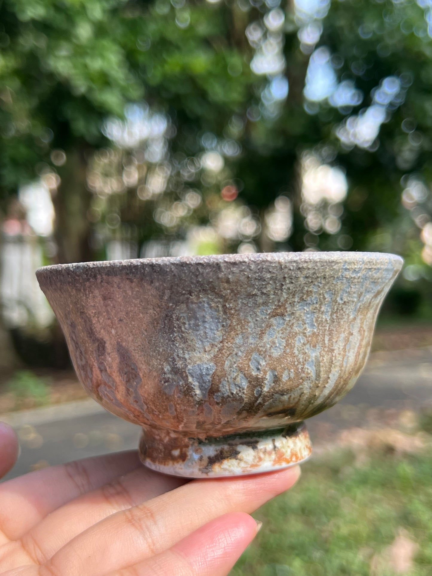 This is a woodfired pottery teacup