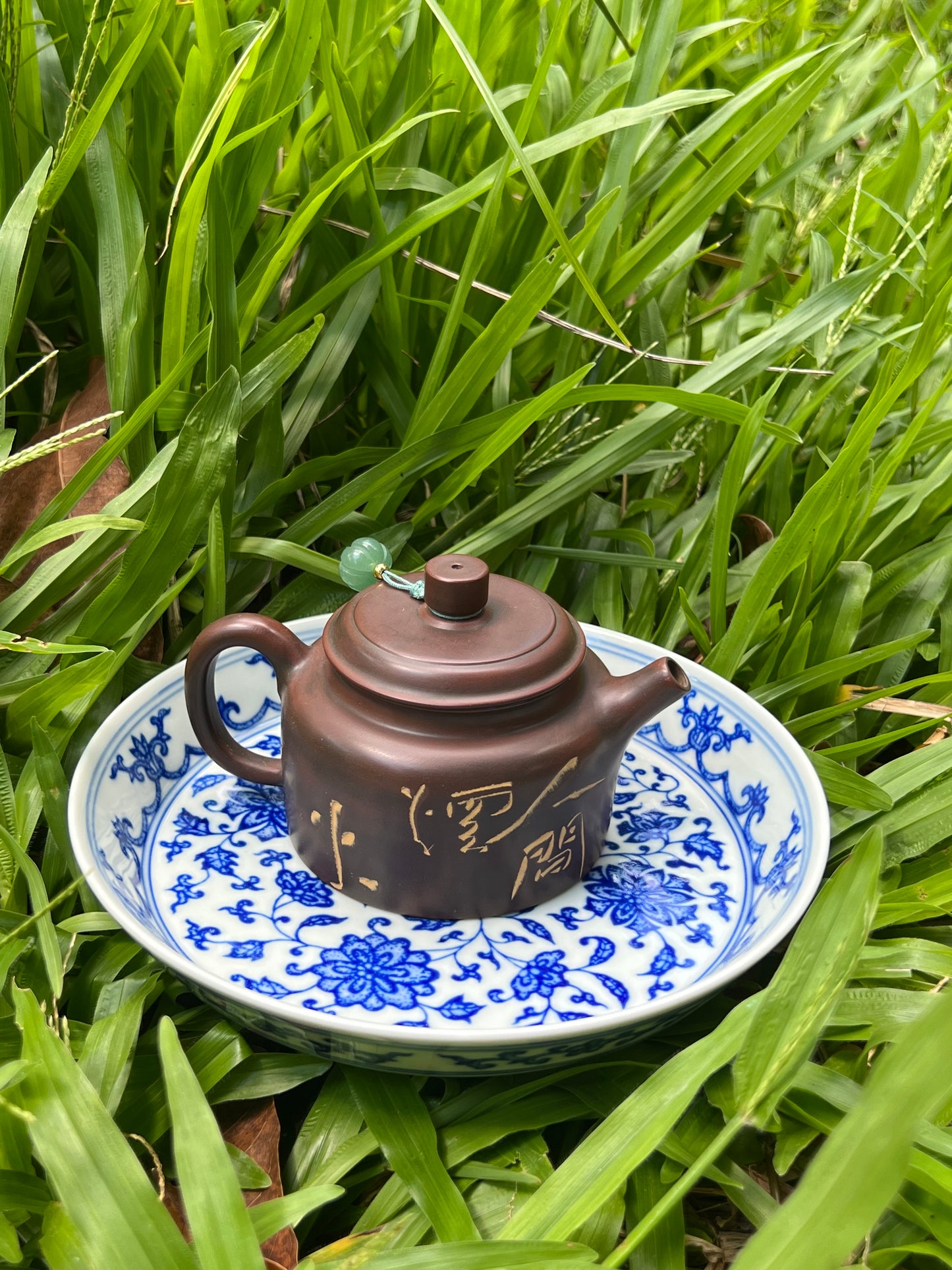 Handcrafted Chinese Hand Painted Chinese Twist Lotus Pattern Blue and White Porcelain Tea Tray Jingdezhen Master Pottery Artwork