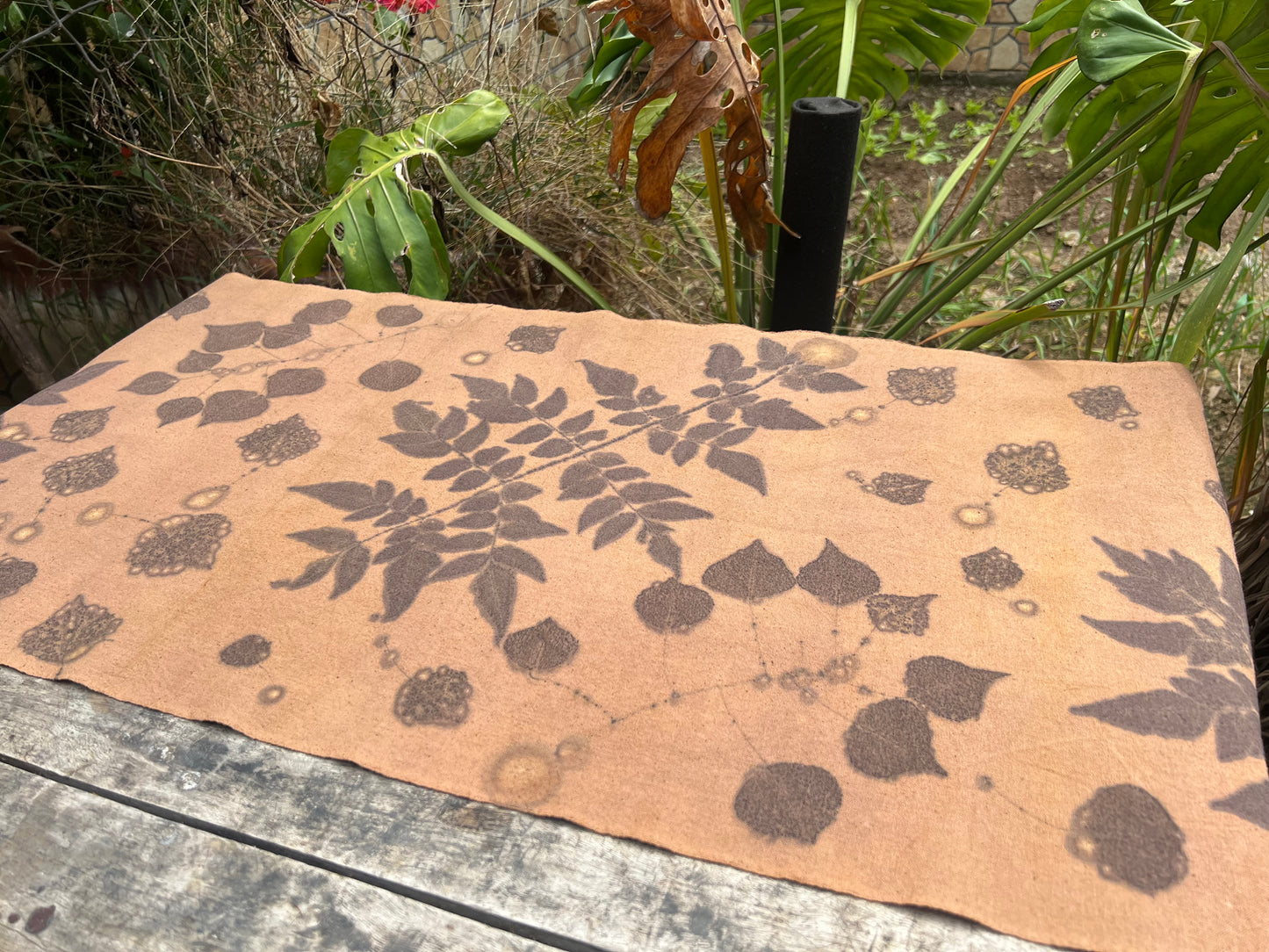 Hand Dyed Tea Table Cloth Natura Plant Dyed Cotton Tea Mat Chabu Chaxi Brown Black Color