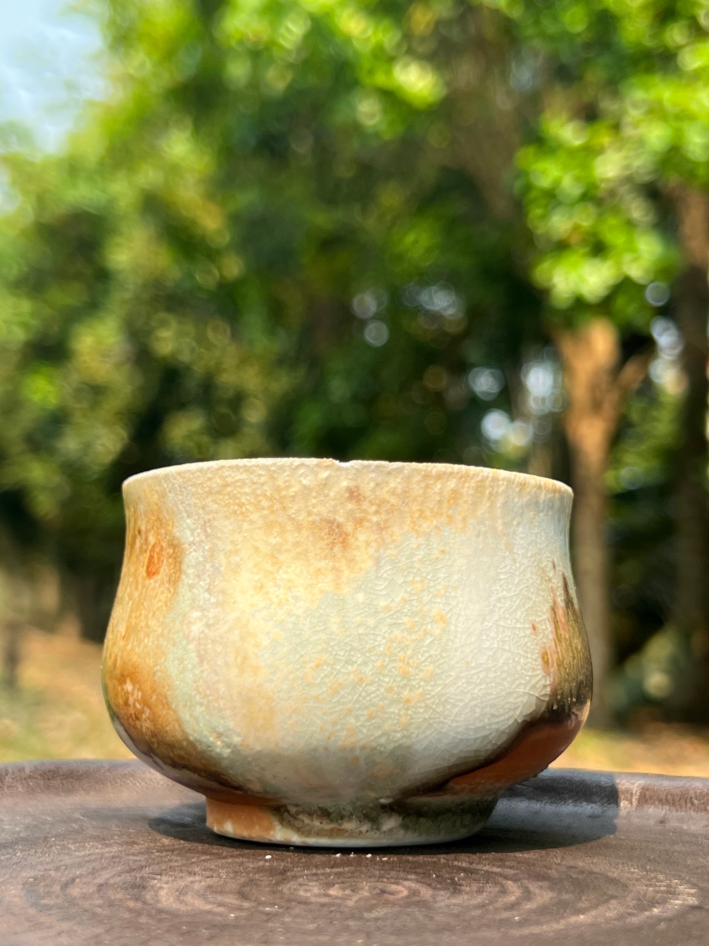 This is a woodfired pottery teacup