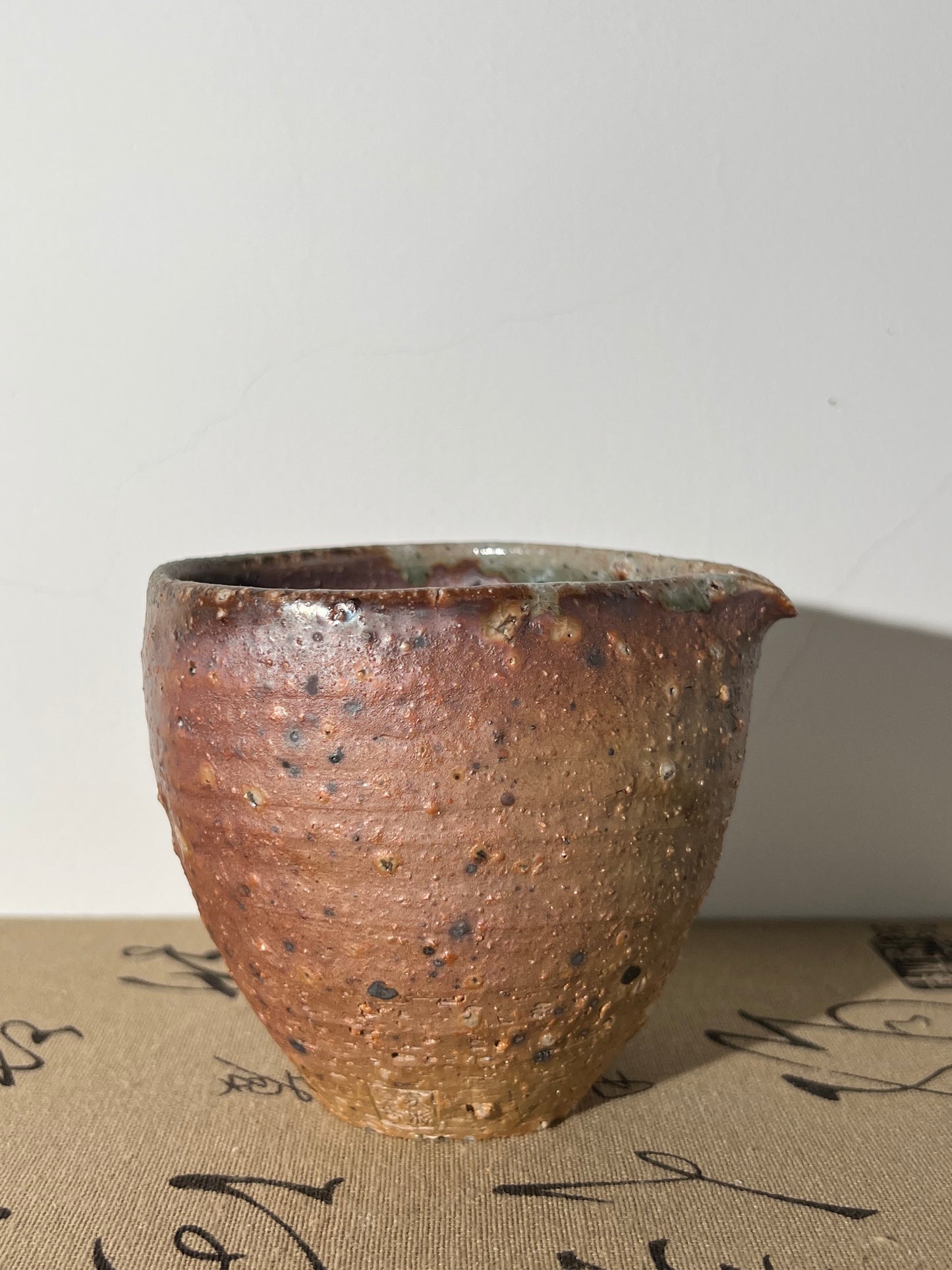 This is a woodfired pottery flower faircup gongdaobei