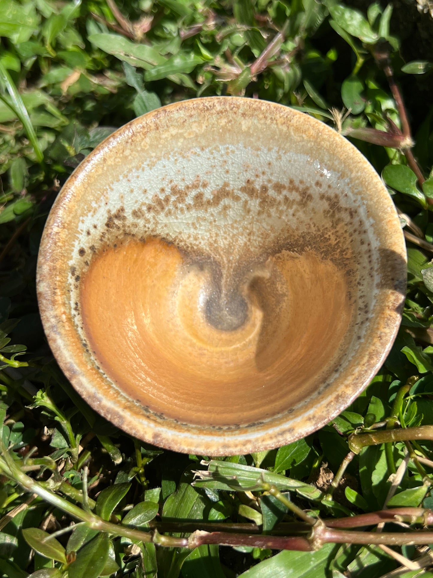 This is a woodfired pottery teacup