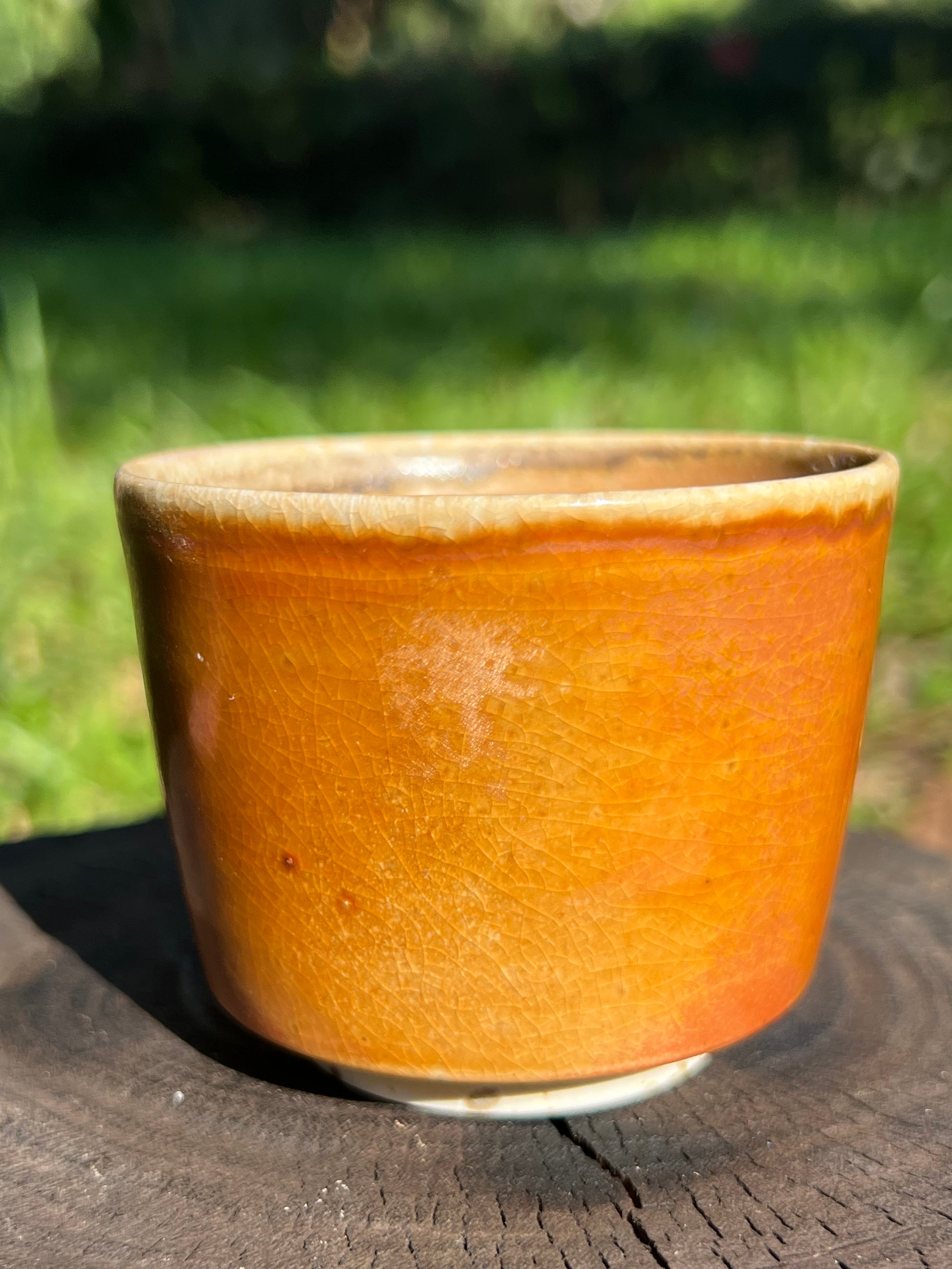 This is a woodfired pottery teacup