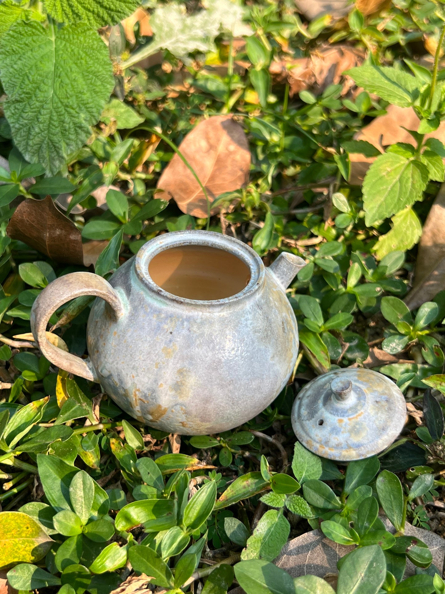 This is a woodfired pottery teapot