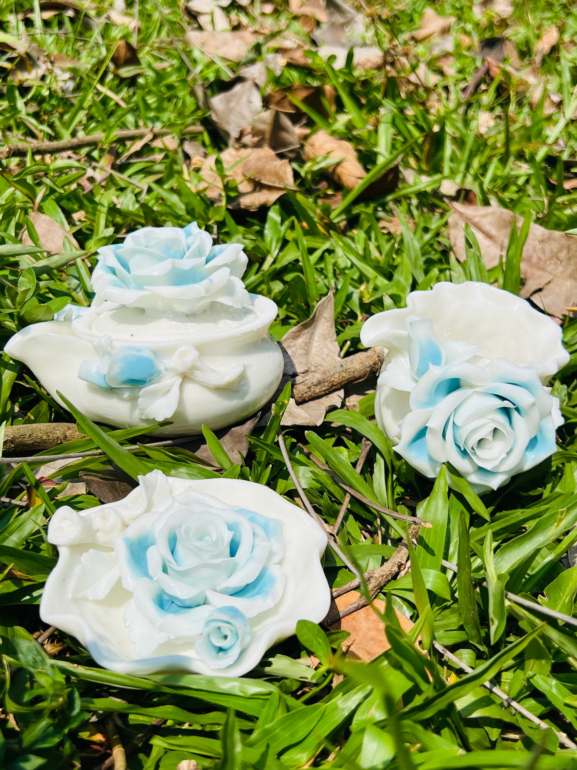 this is a woodfired white fine pottery flower teacup