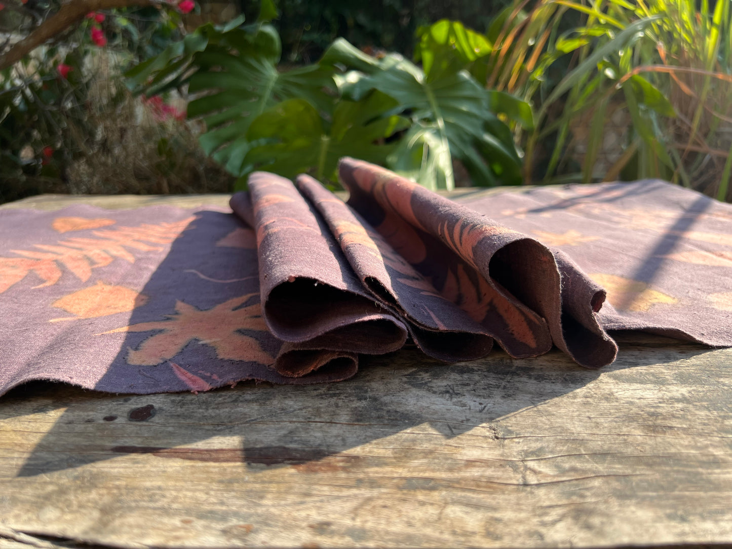 Hand Dyed Purple Tea Table Cloth Natura Plant Dyed Cotton Tea Mat Chabu Chaxi