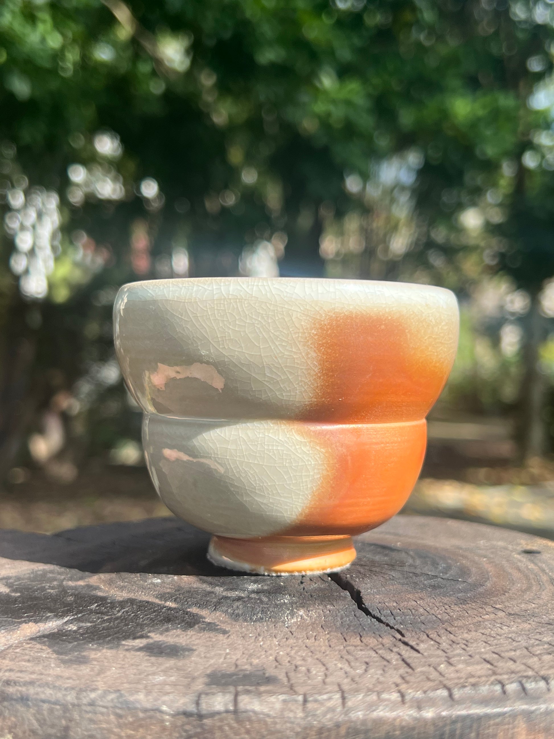 This is a woodfired pottery teacup