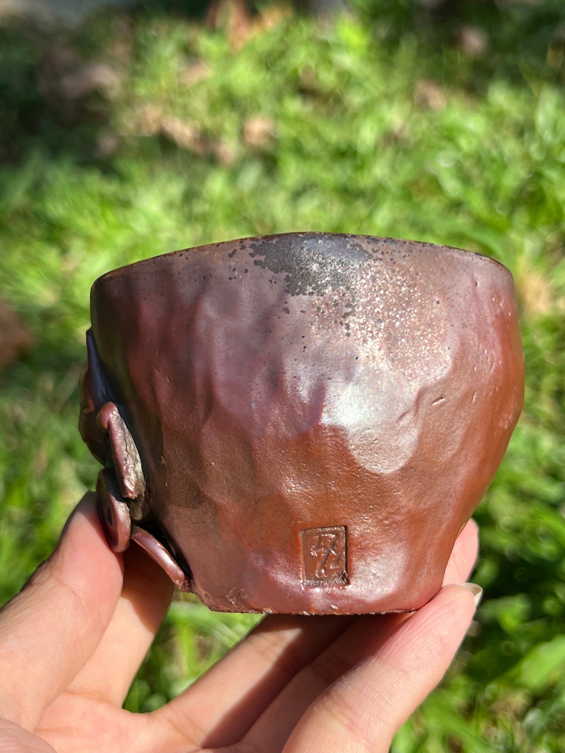 This is a woodfired tietai pottery teacup