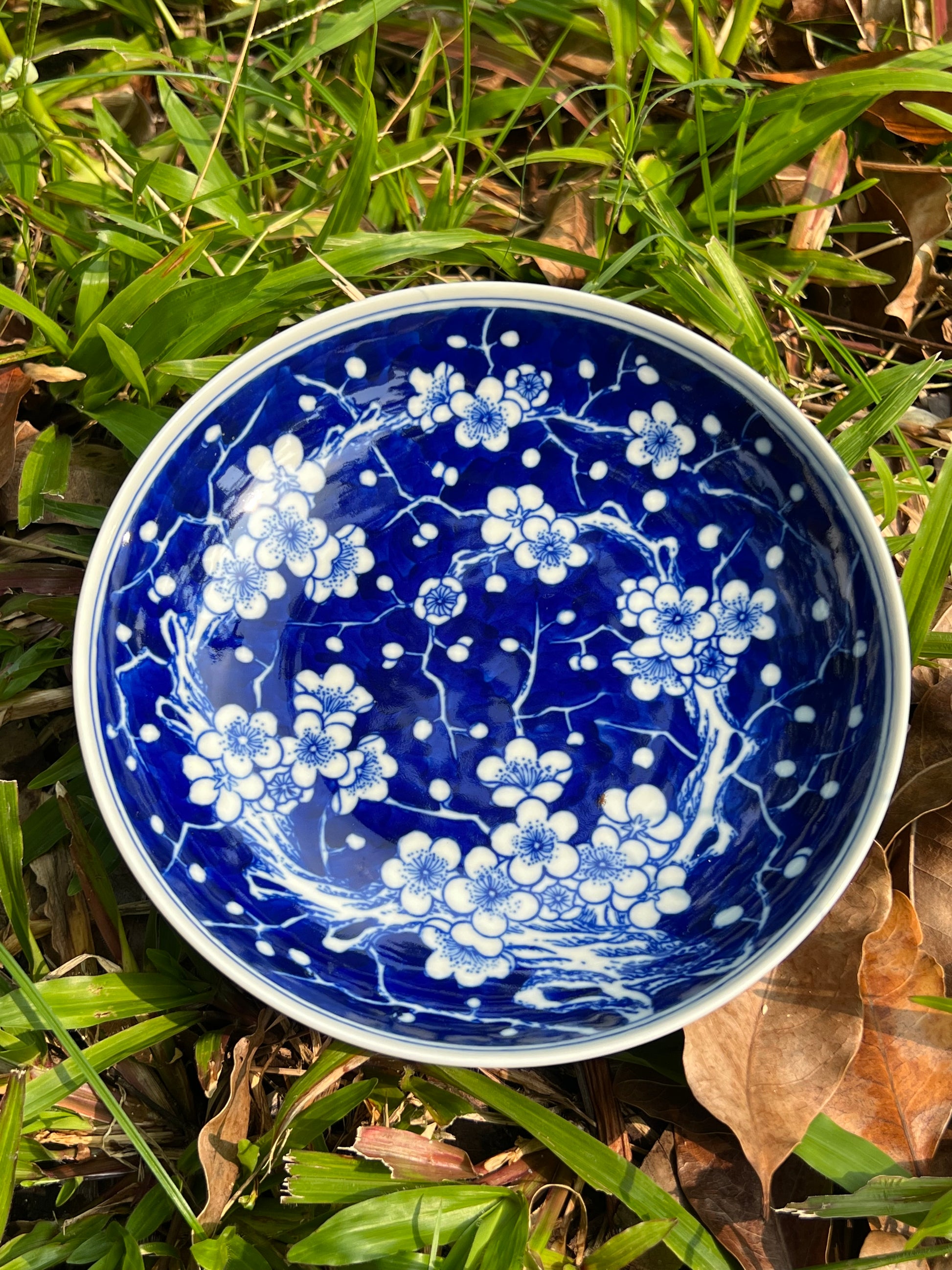 This is Chinese Jingdezhen blue and white porcelain tea tray. This is a ceramic tea boat