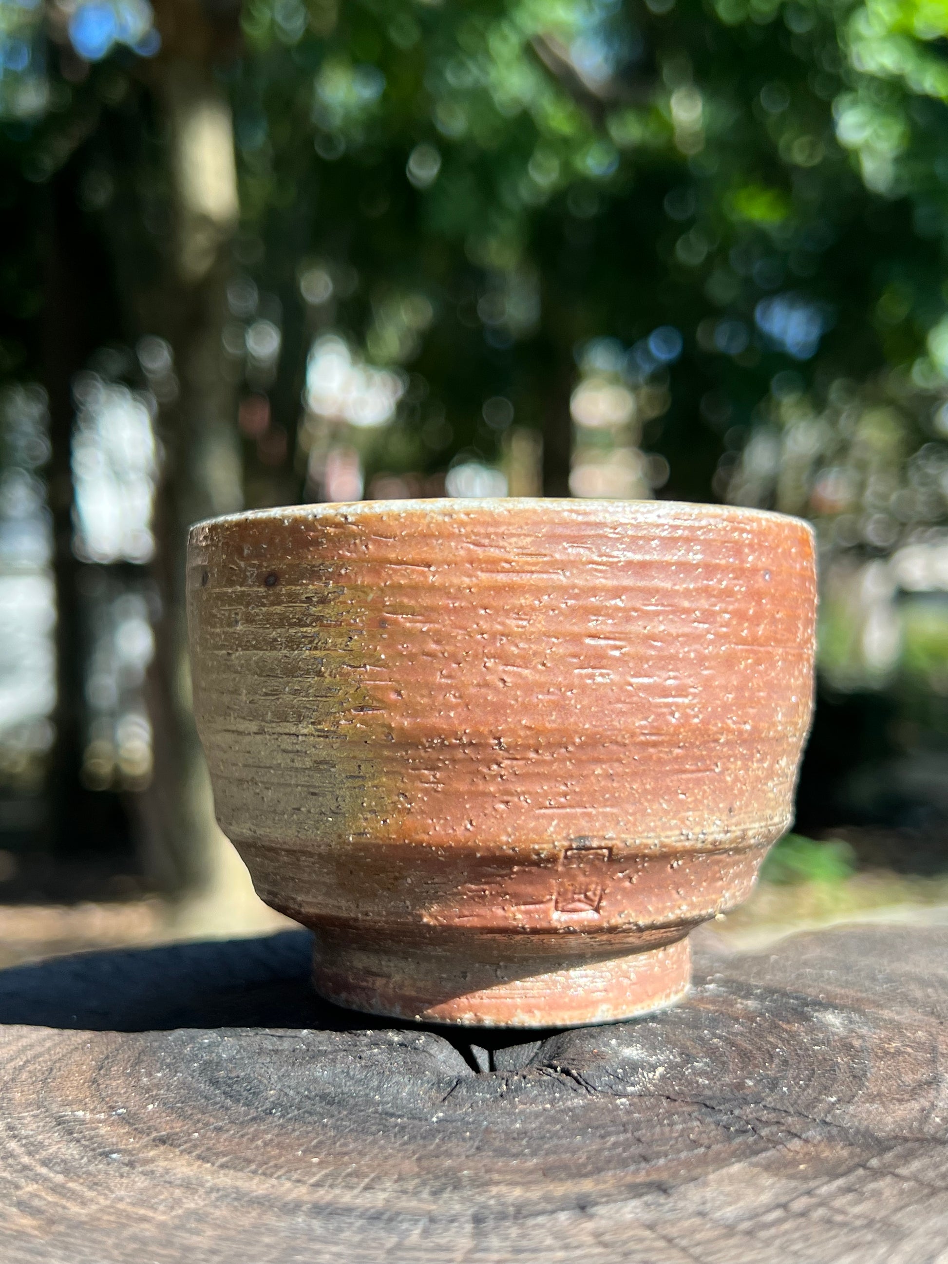 This is a woodfired pottery teacup