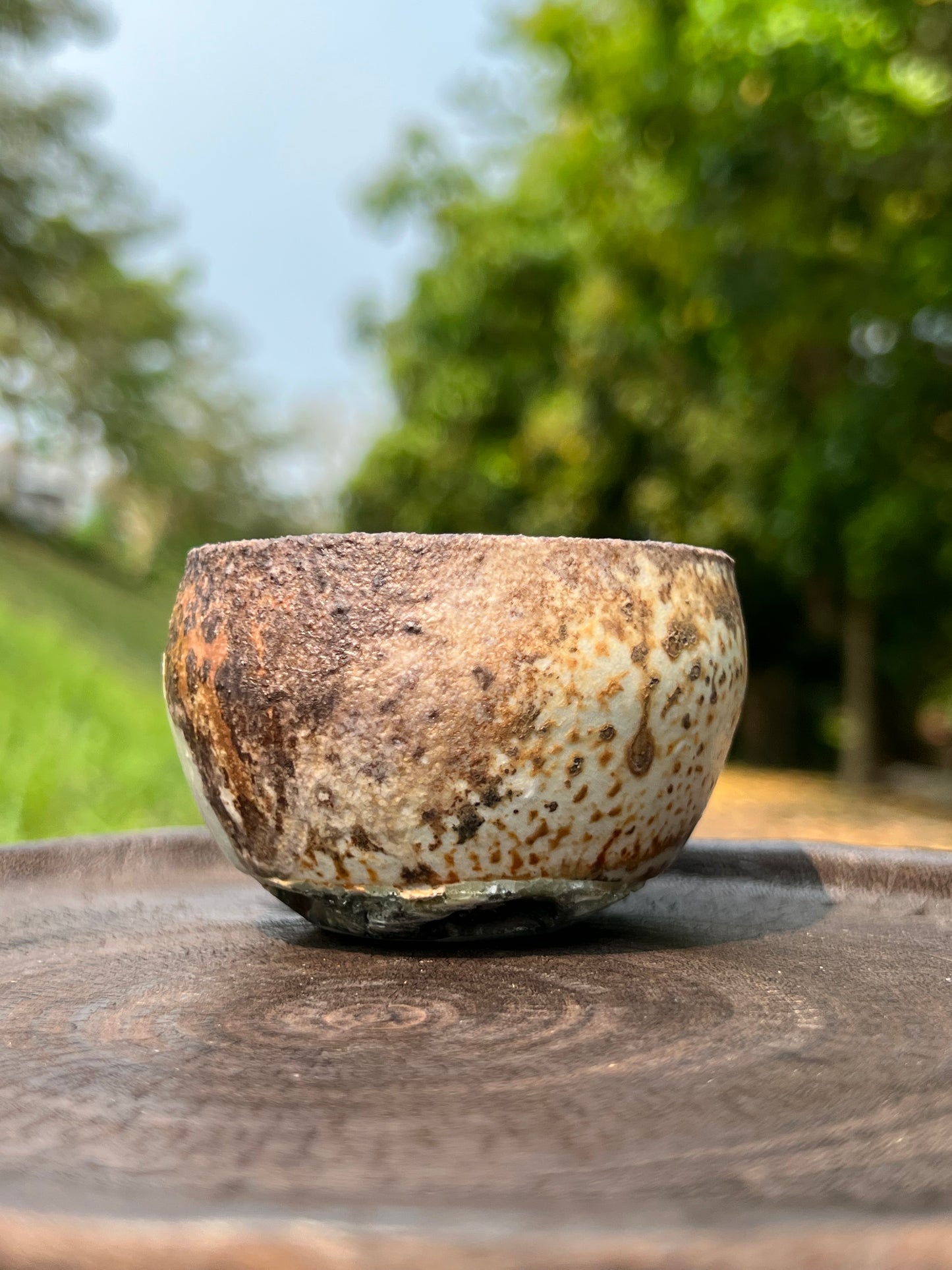 Woodfired Handmade Crude Pottery Teacup Gloss Unique Artwork Chinese Master Pottery Ceramic Japanese Ceramic Tea Ceremony